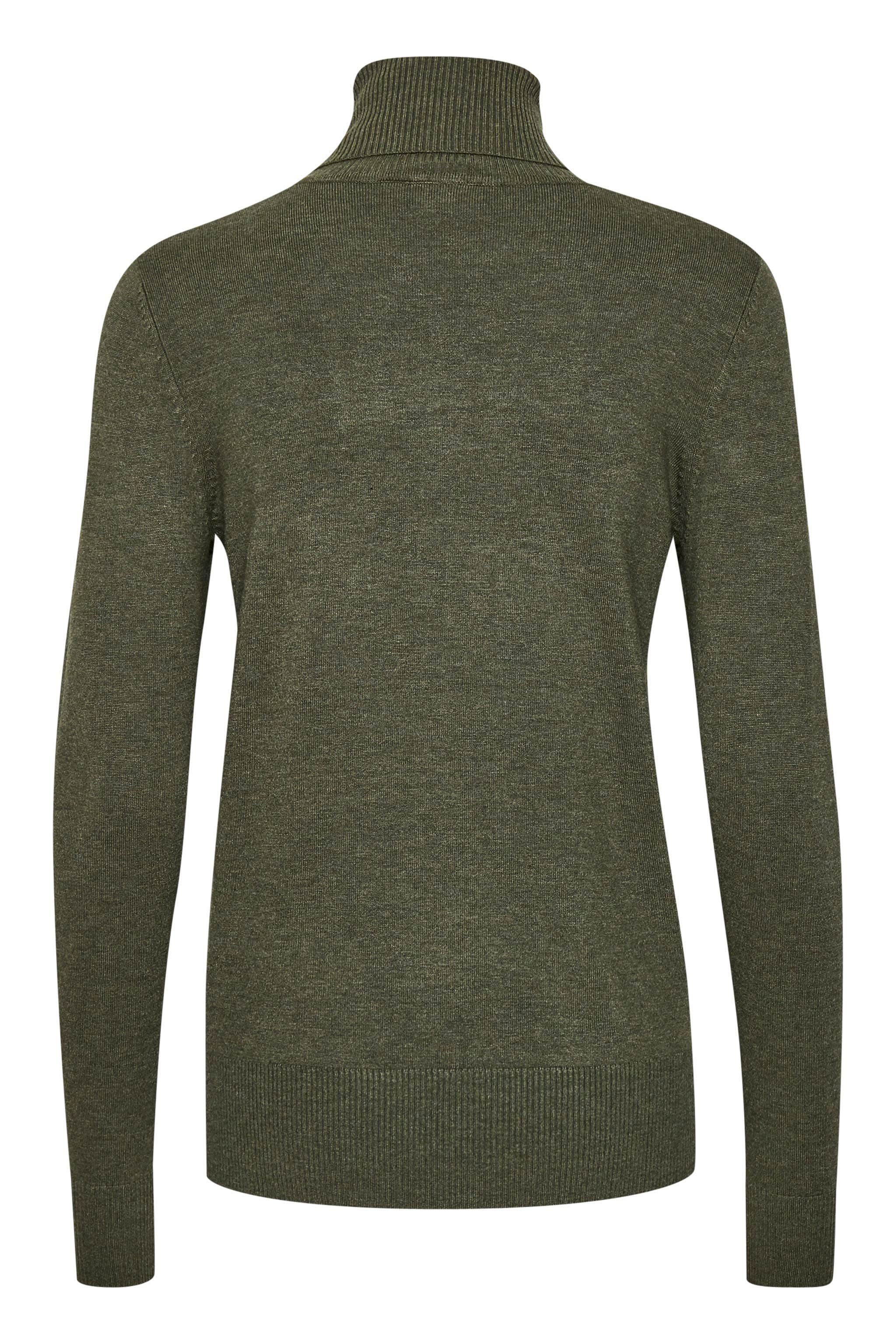 Soya Concept Mila Roll Neck Jumper - Army Green Melange