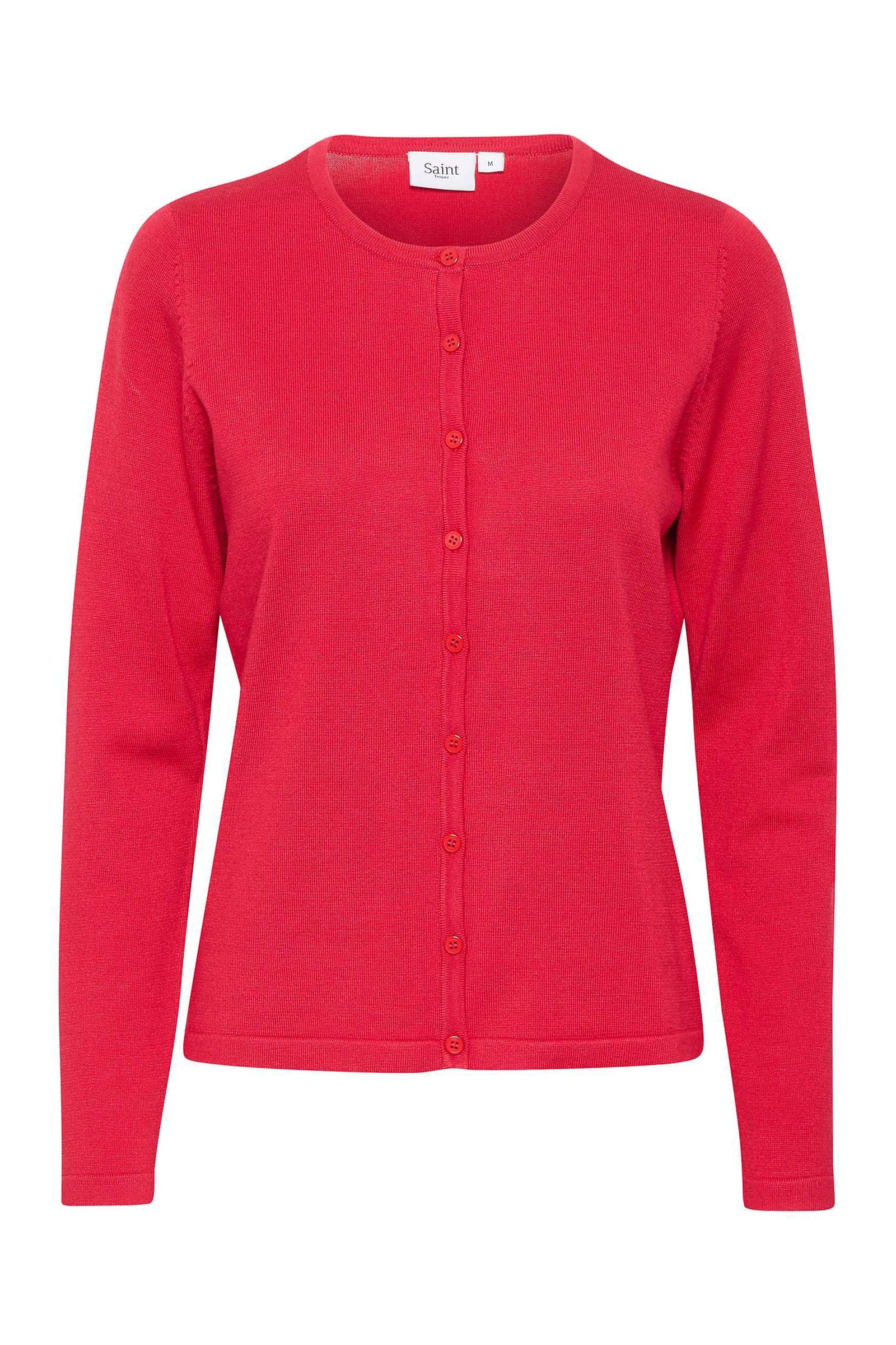 Soya Concept Mila Round Neck Button Through Cardigan - Winterberry