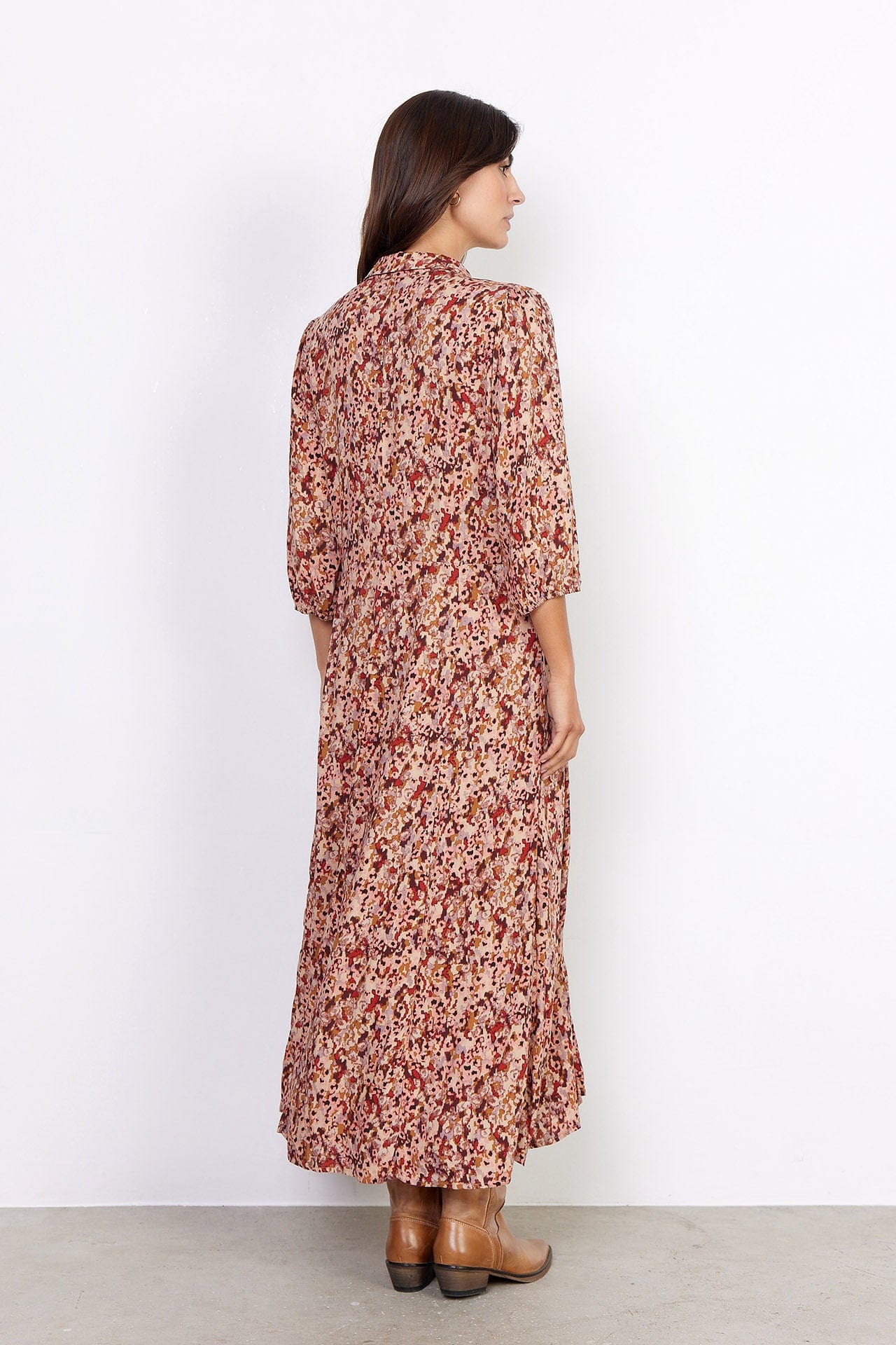 Soya Concept Minea Printed Midi Dress - Berry Combi