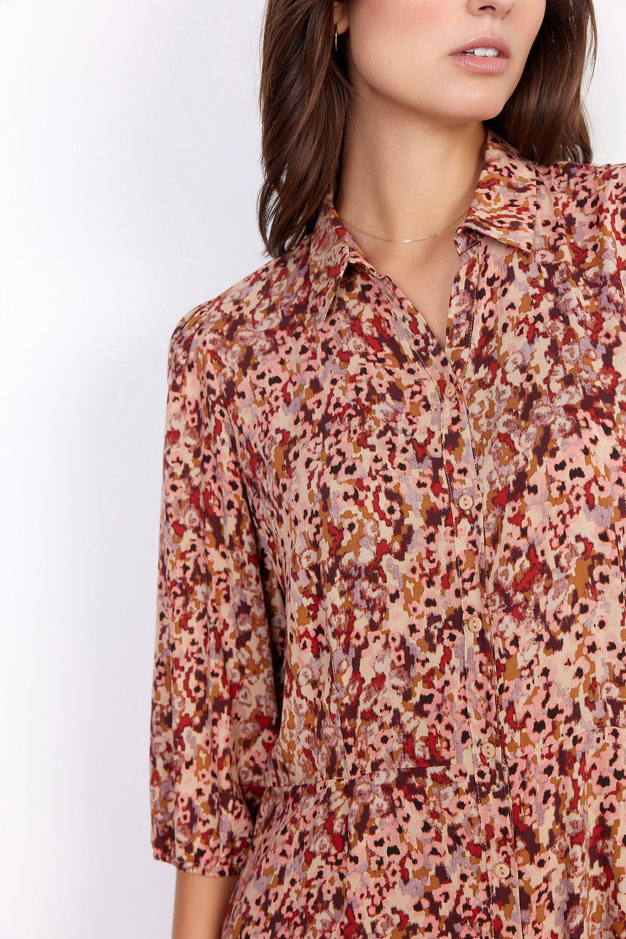 Soya Concept Minea Printed Midi Dress - Berry Combi