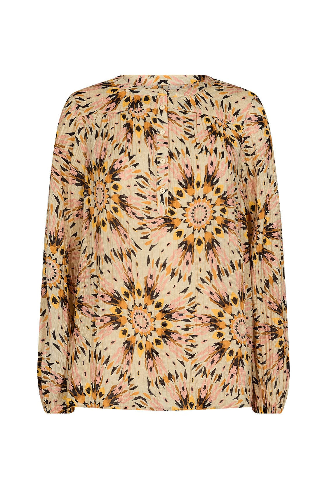 Soya Concept Mirra Printed Blouse - Golden Yellow Combi