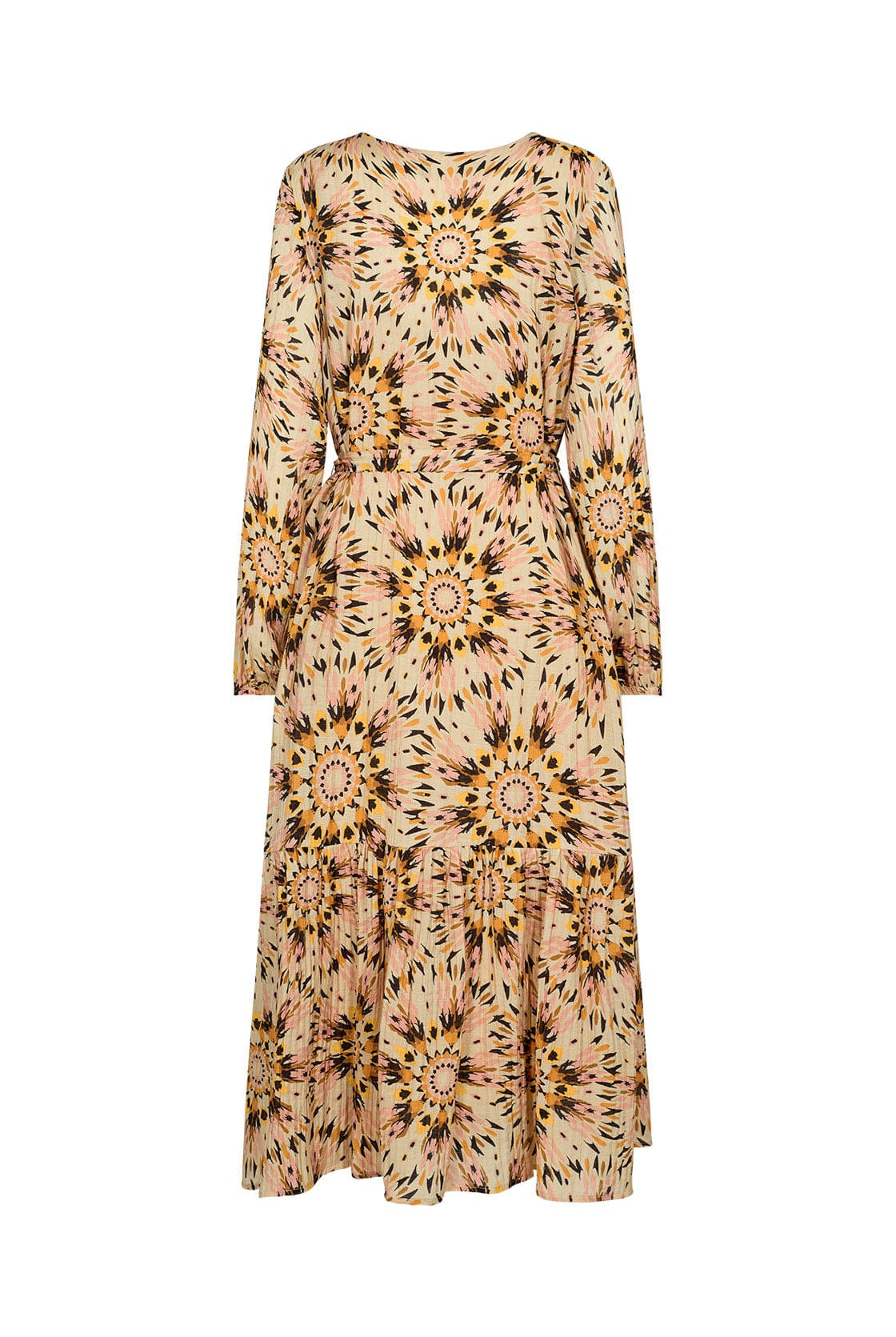 Soya Concept Mirra Printed Midi Dress - Golden Yellow Combi