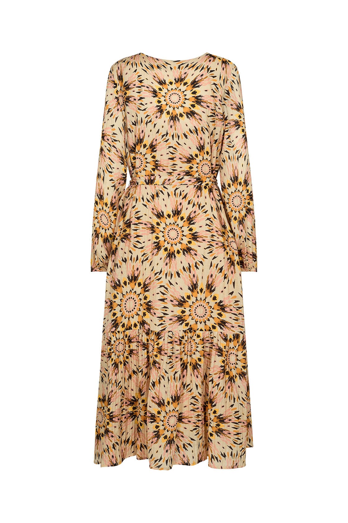 Soya Concept Mirra Printed Midi Dress - Golden Yellow Combi