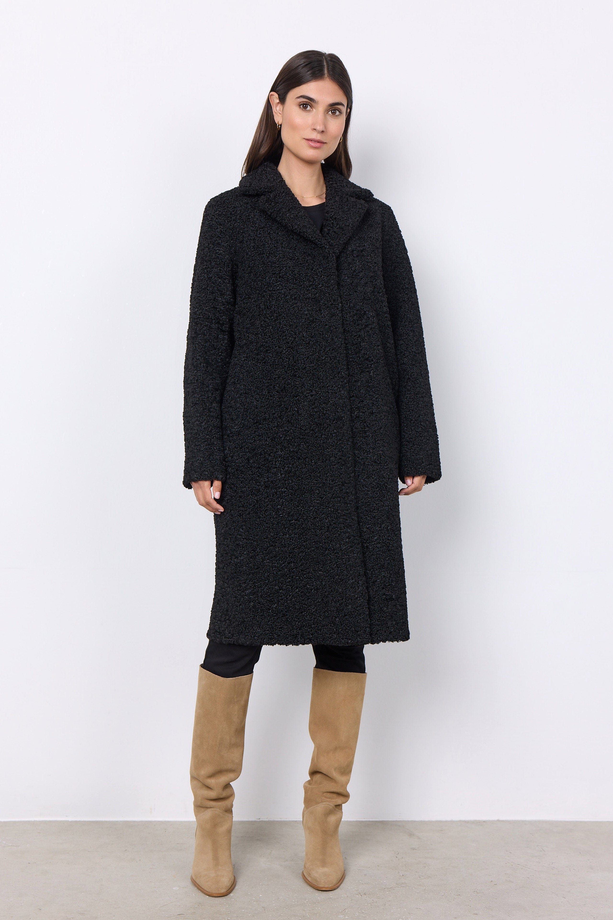 Soya Concept Mukite Teddy Coat - Black