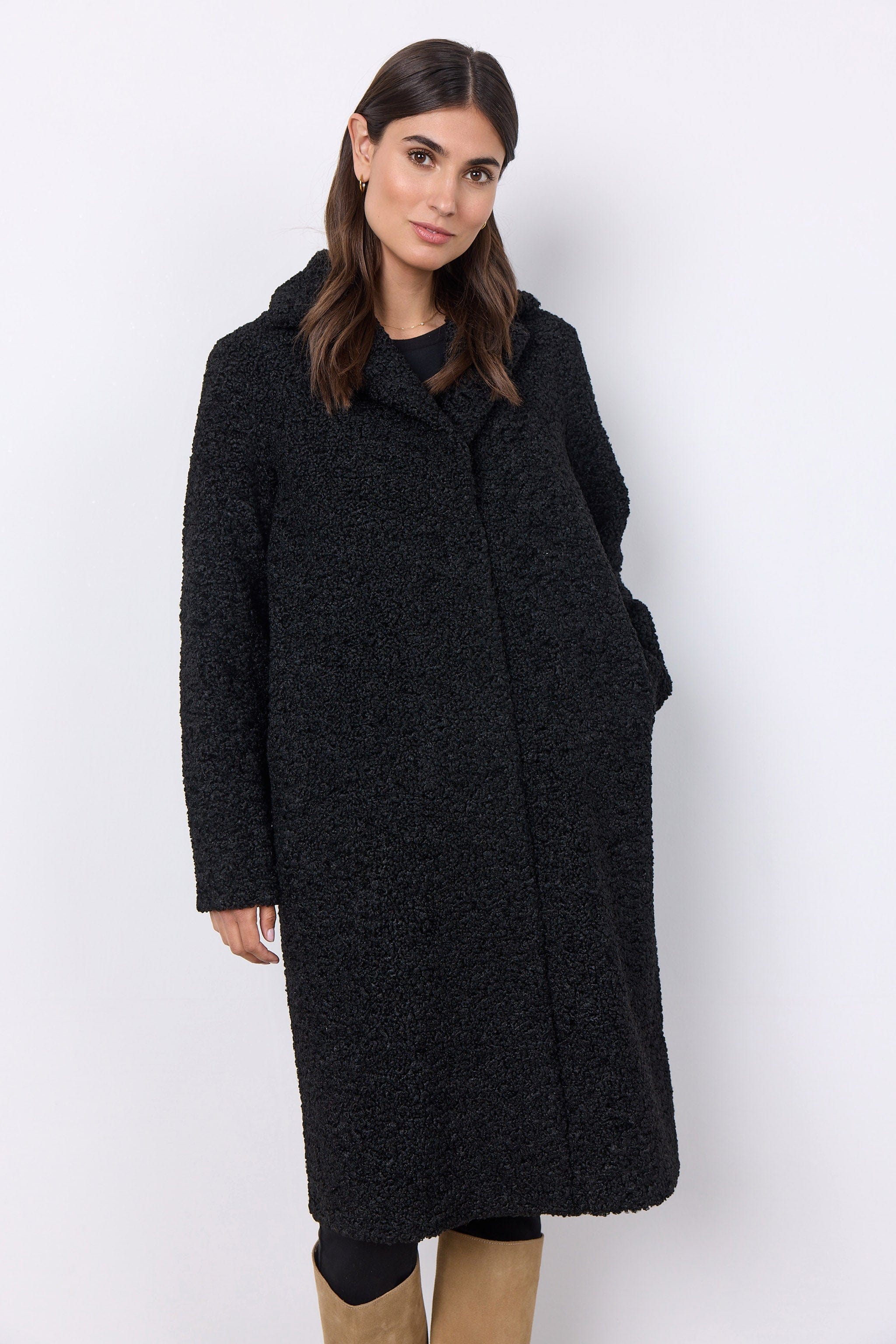 Soya Concept Mukite Teddy Coat - Black