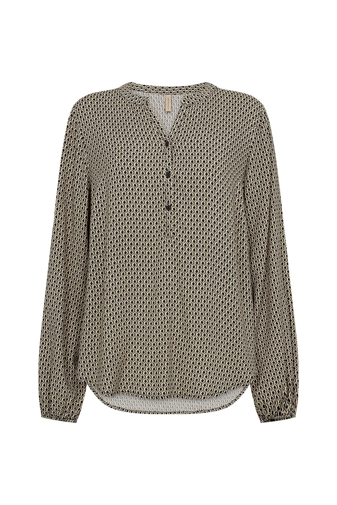 Soya Concept Namra Printed Blouse - Dark Olive Combi