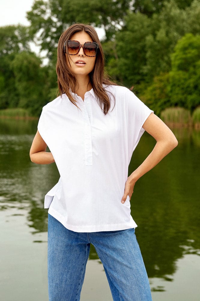Soya Concept Netti Short Sleeve Shirt - White