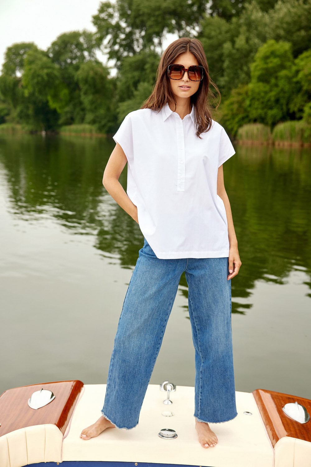 Soya Concept Netti Short Sleeve Shirt - White