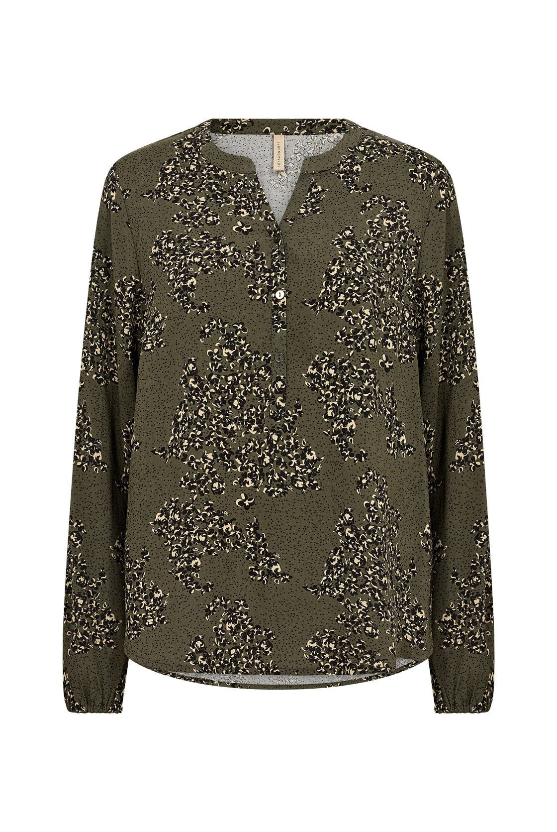 Soya Concept Niela Printed Blouse - Dark Olive Combi