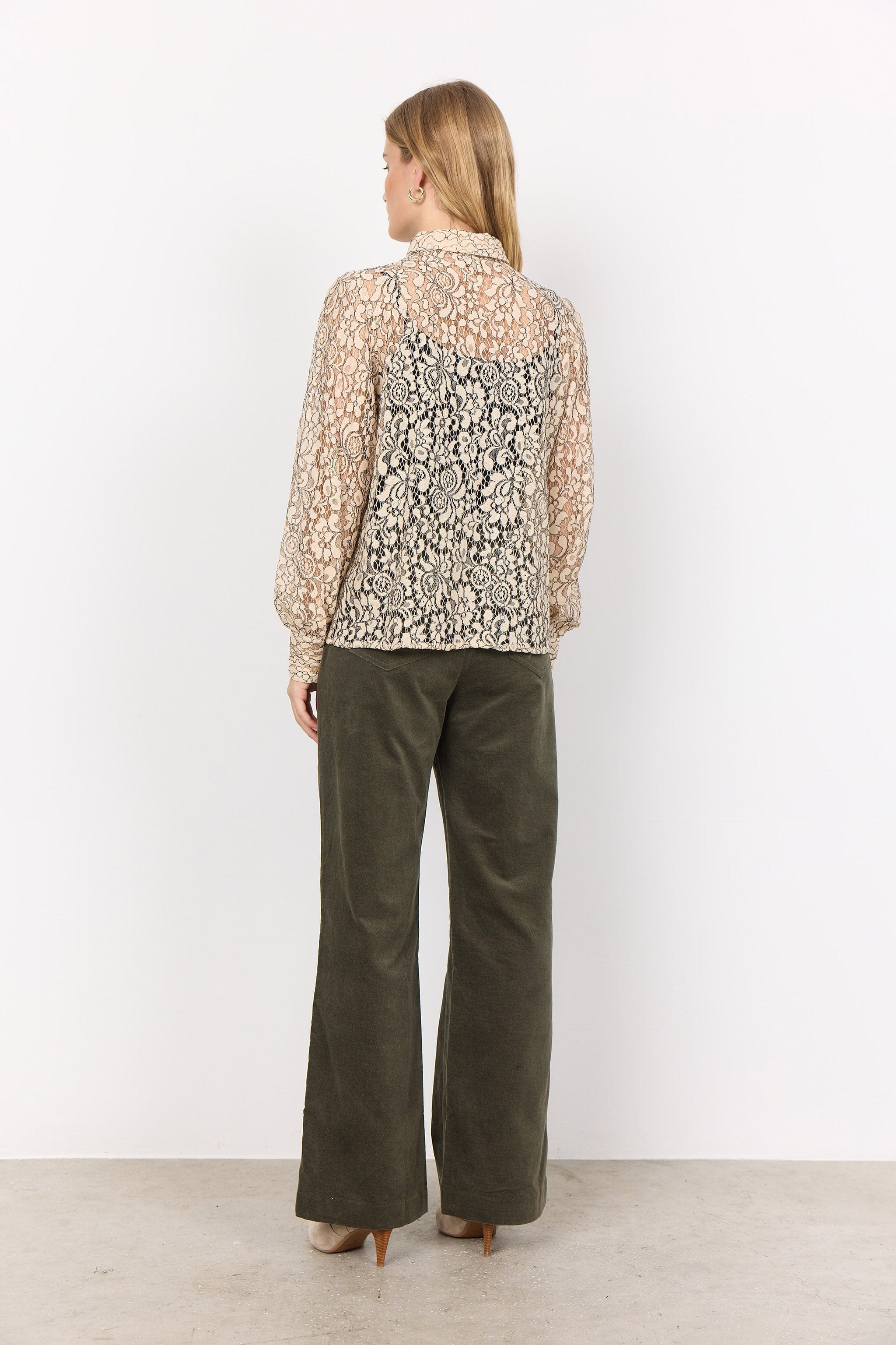 Soya Concept Nilla Lace Shirt - Sand Combi