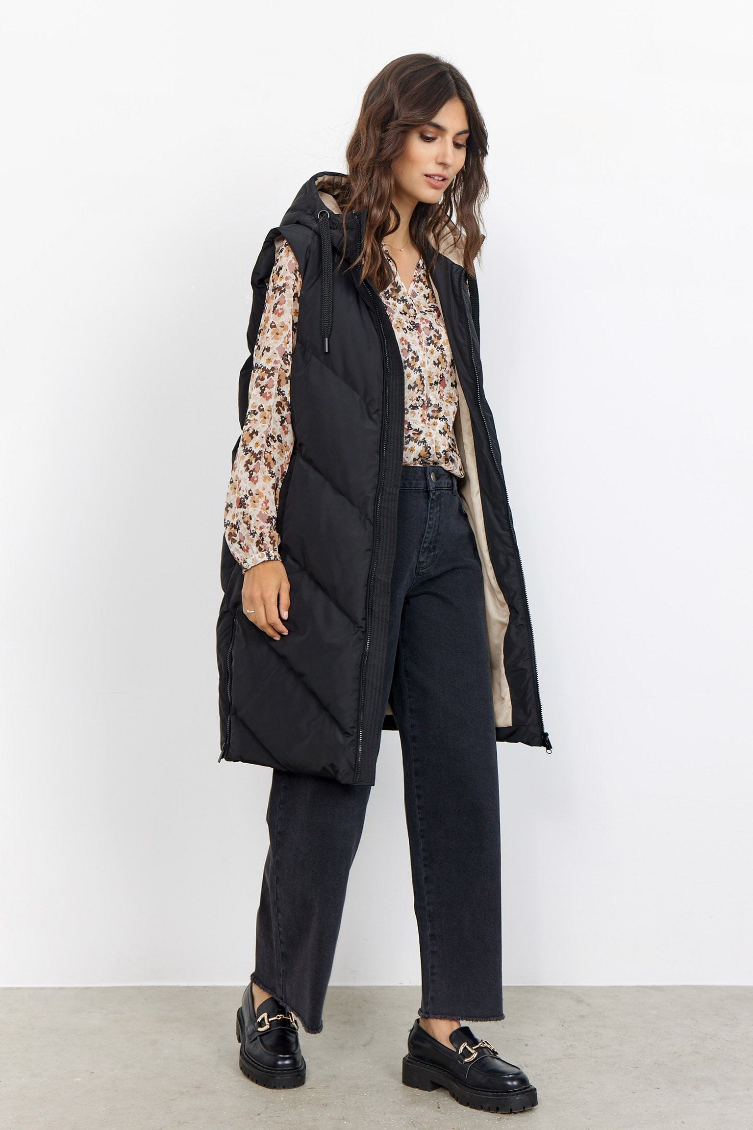 Soya Concept Nina Longline Gilet - Black