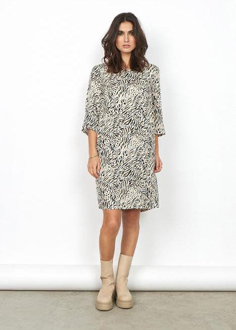 Soya Concept Onassis Animal Print Dress - Biscuit