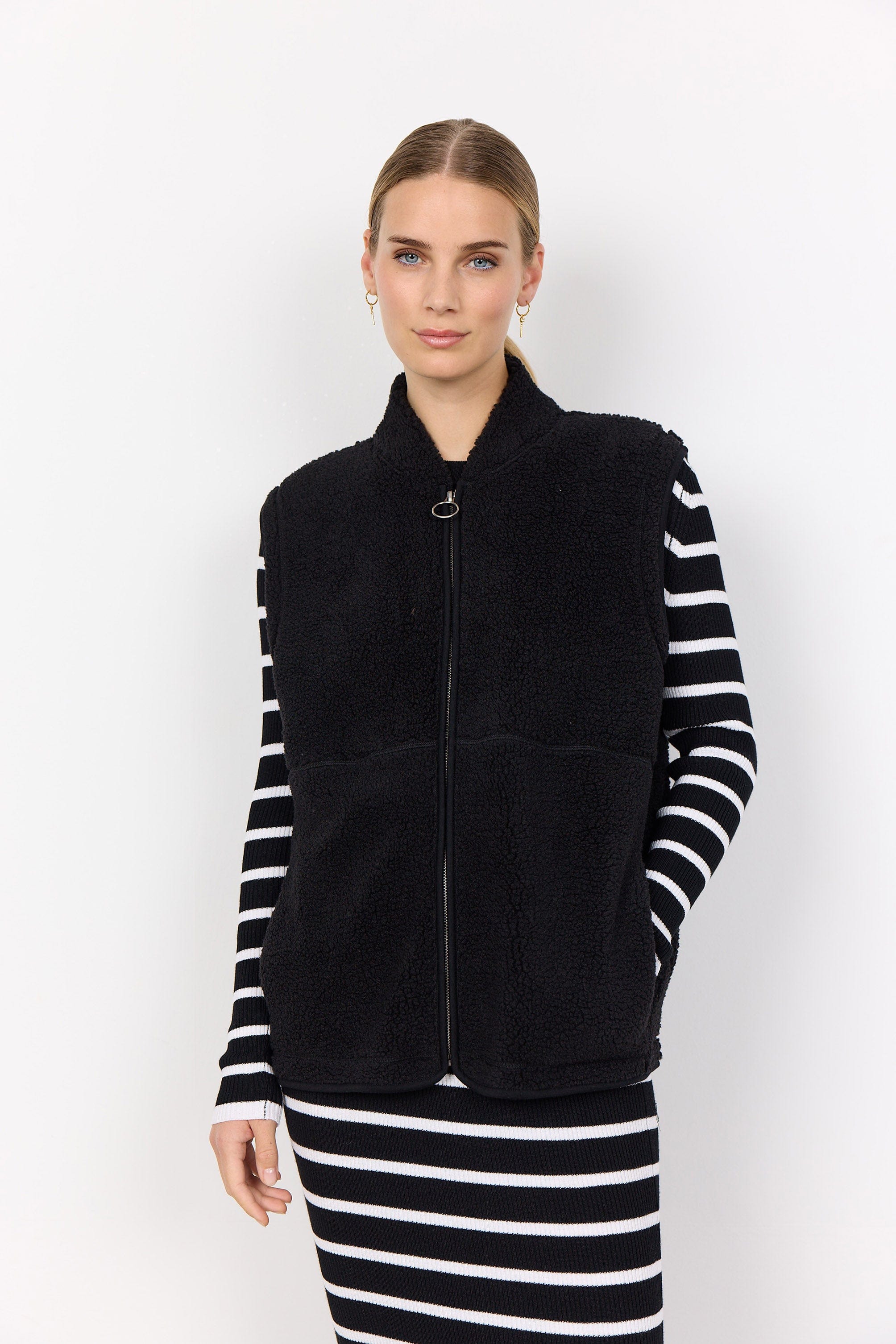 Soya Concept Onyx Fleece Gilet - Black