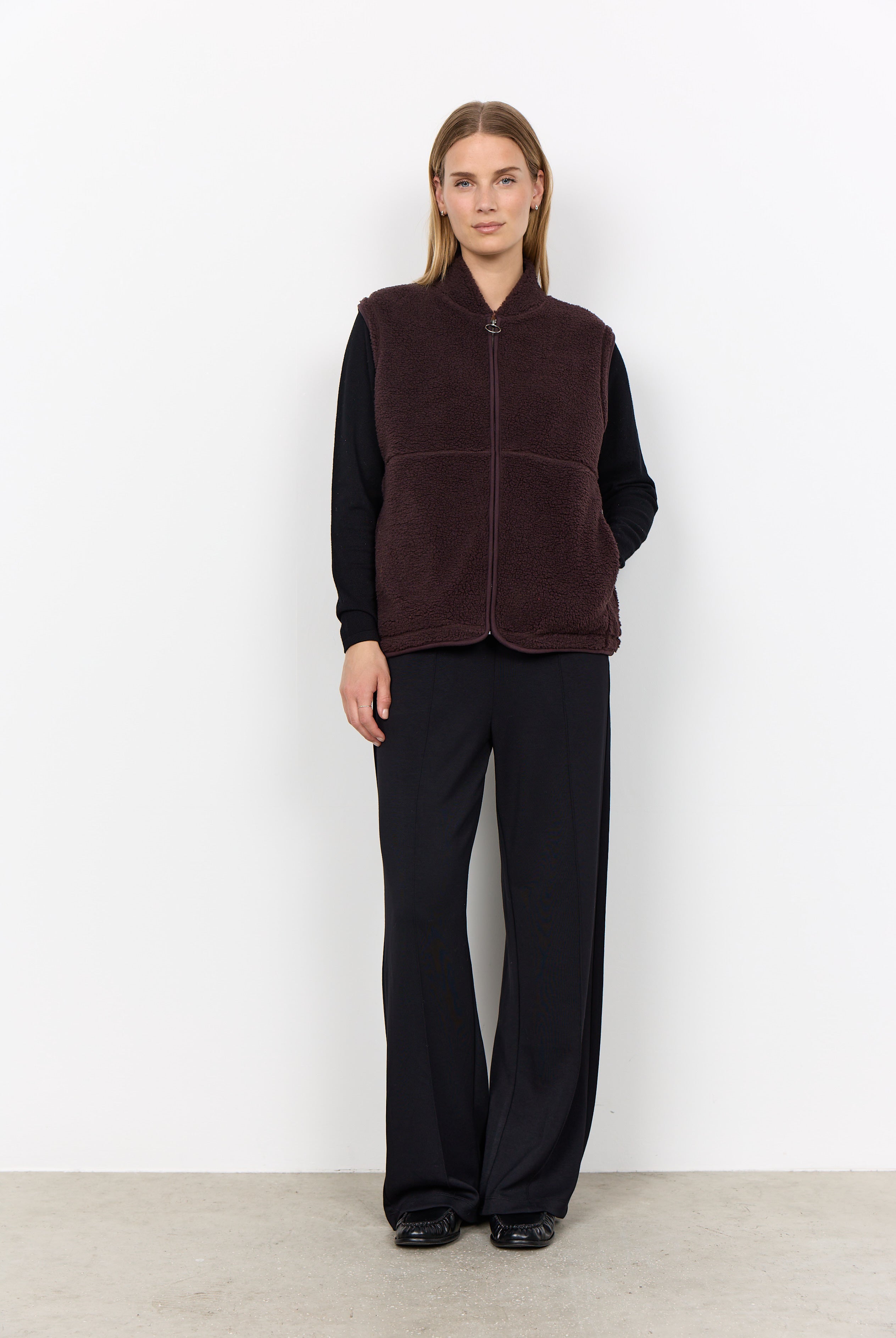 Soya Concept Onyx Fleece Gilet - Chocolate Plum