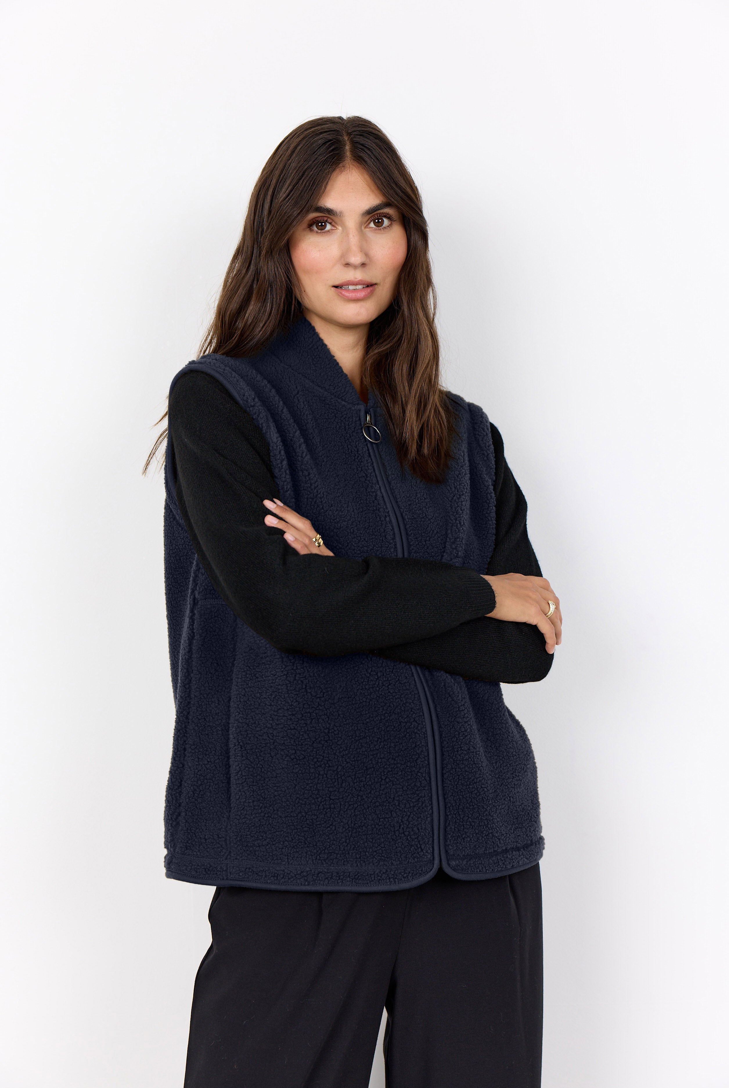 Soya Concept Onyx Fleece Gilet - Navy