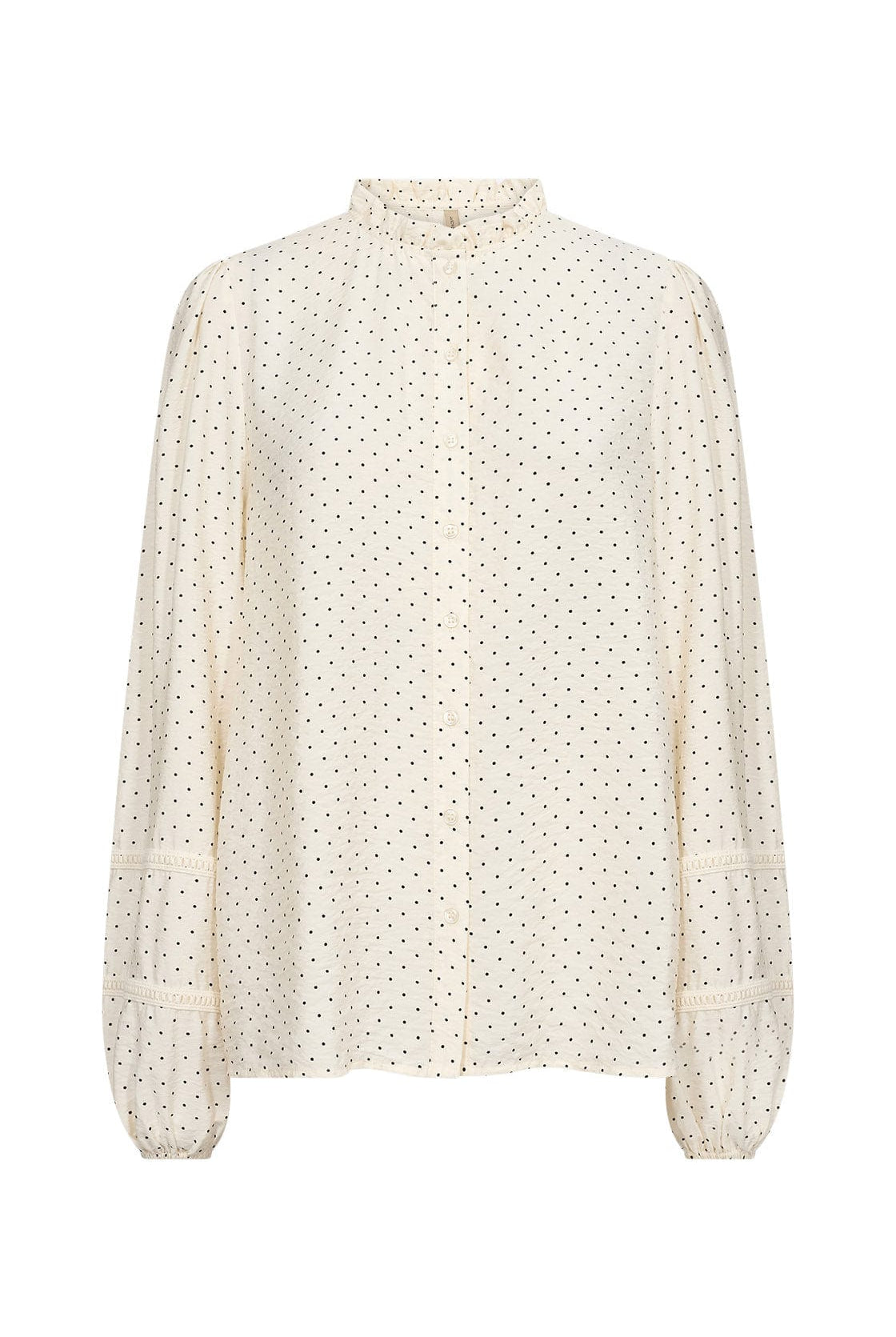 Soya Concept Orit Embroidery Detail Spotty Blouse - Cream Combi