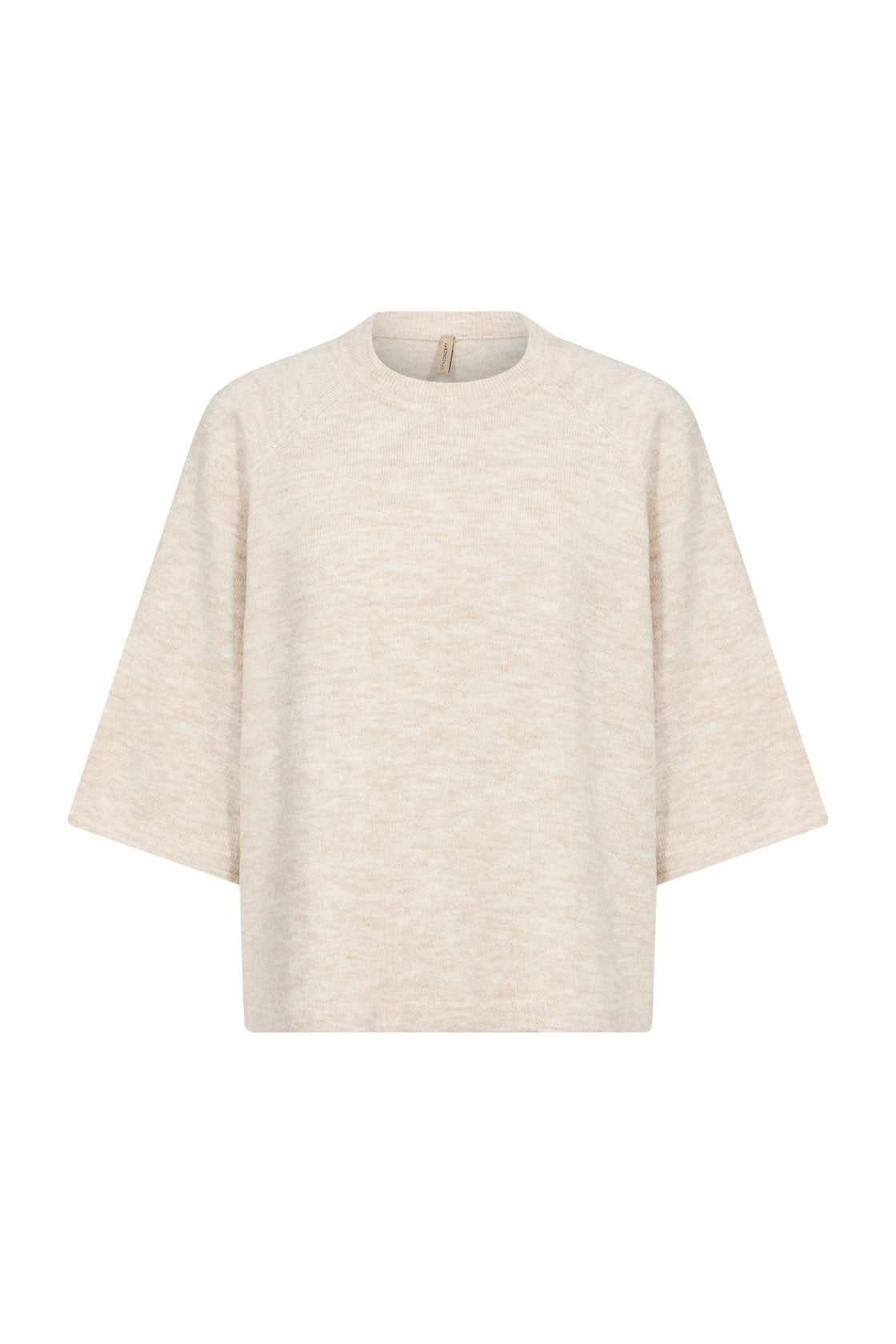 Soya Concept Orlean Knitted 3/4 Sleeve Jumper - Cream Melange