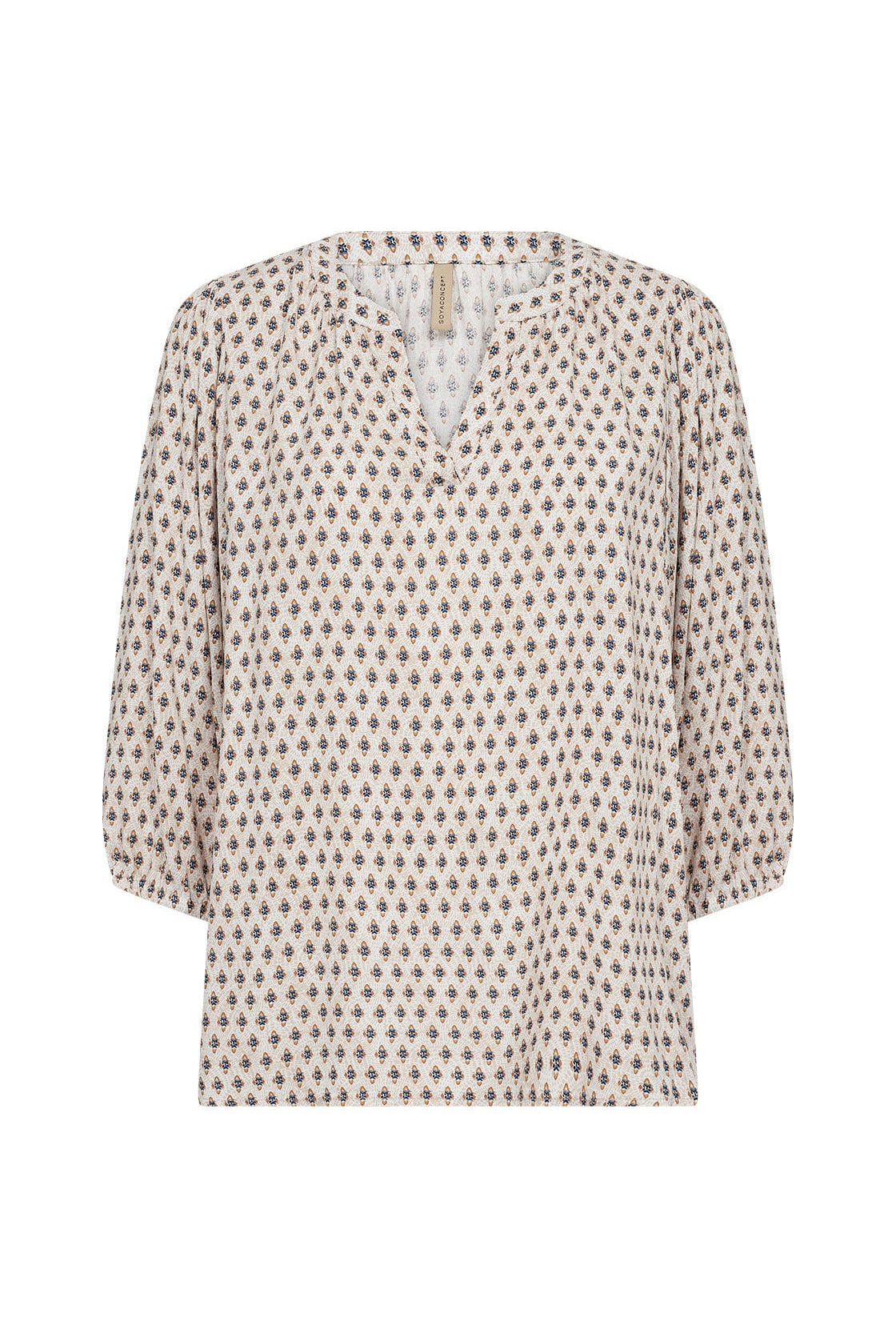 Soya Concept Pakize Printed Blouse - Air Blue Combi