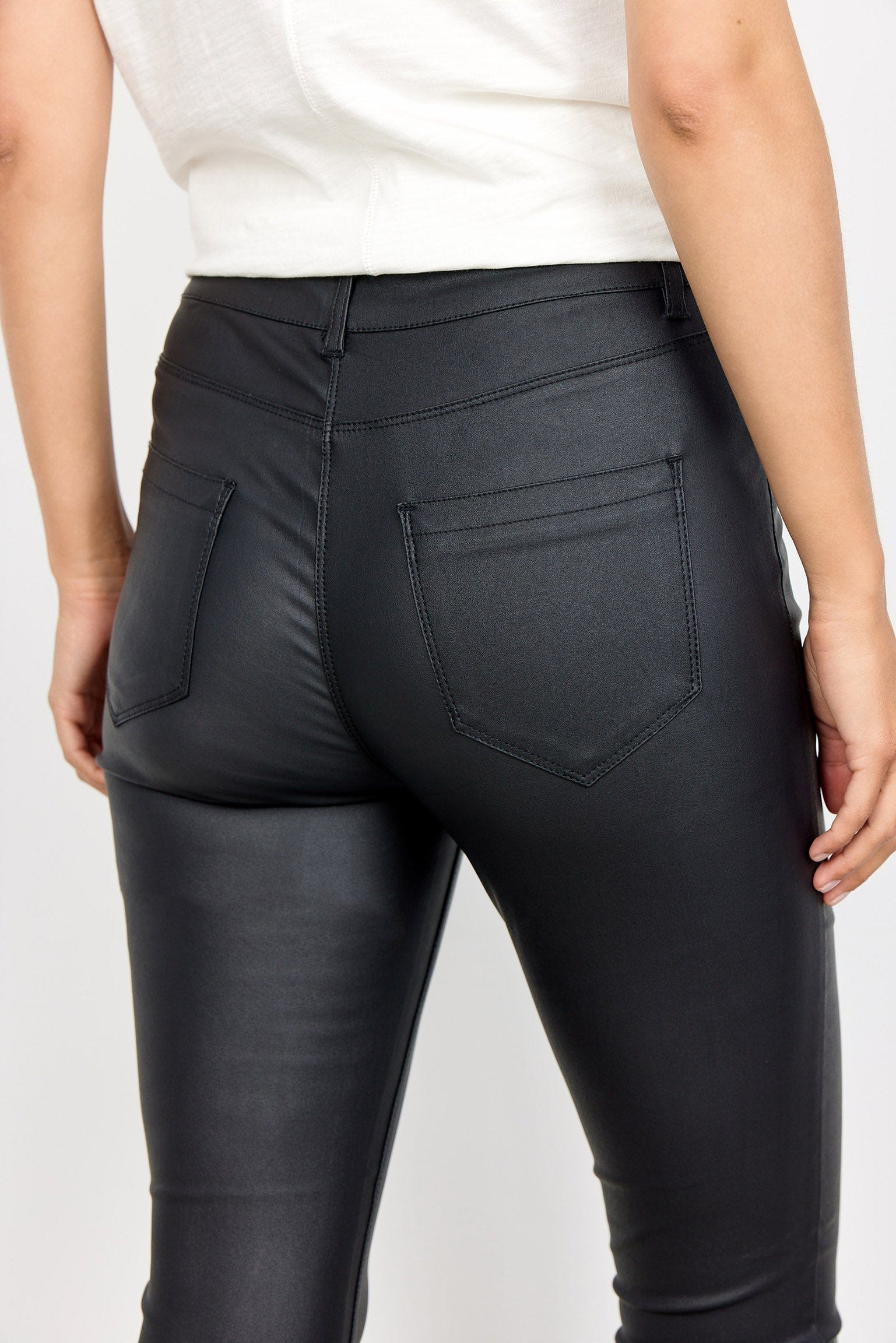 Soya Concept Pam Leather Look Trousers - Black