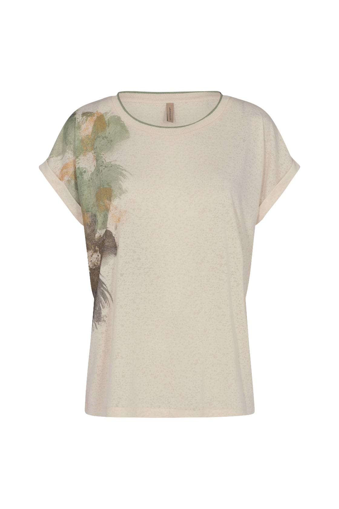 Soya Concept Panik Printed Detail T-Shirt - Cream