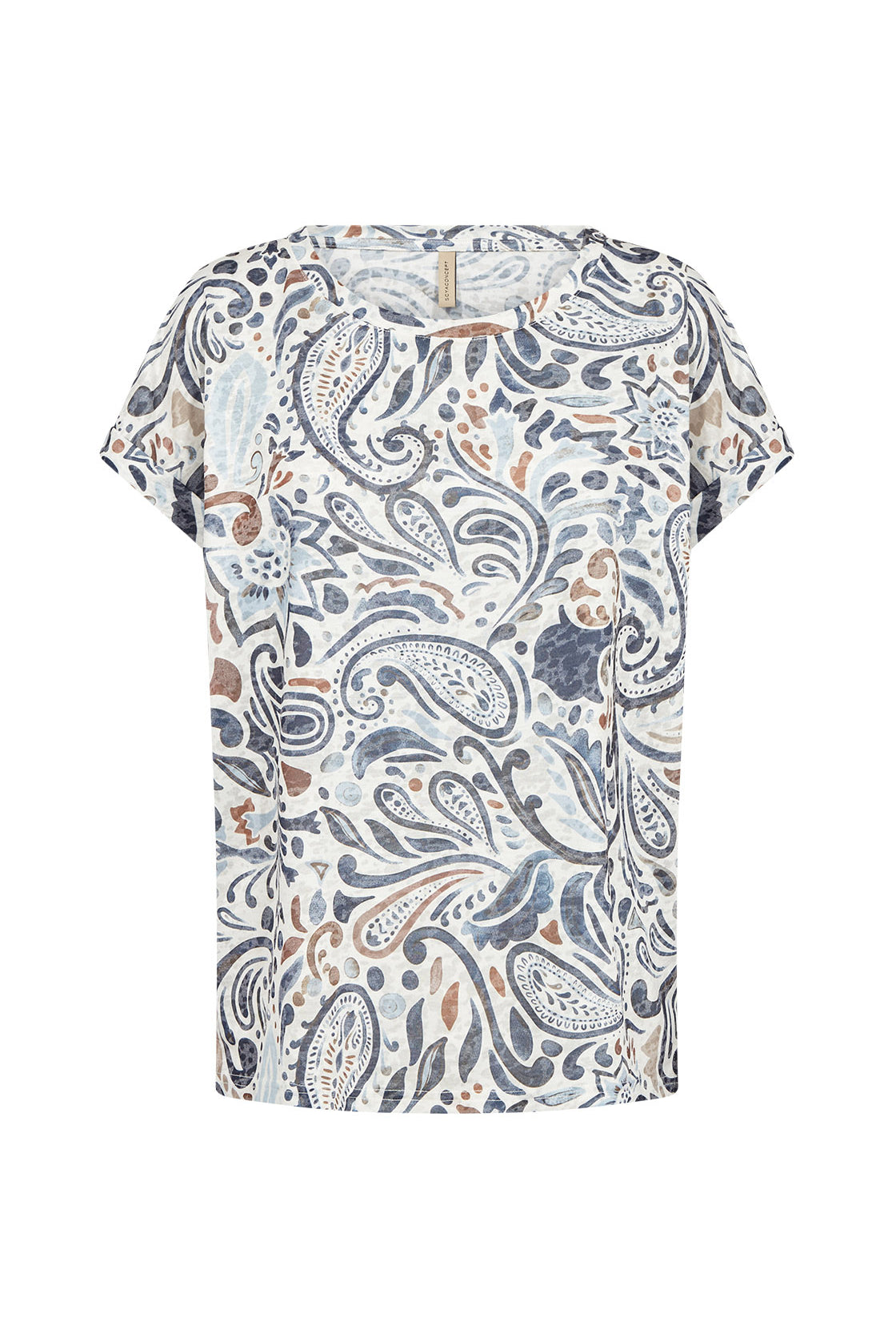 Soya Concept Panike Paisley T-Shirt - Navy Combi
