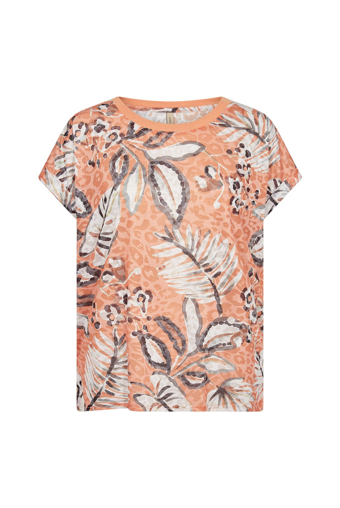 Soya Concept Panike Printed T-Shirt - Papaya Combi