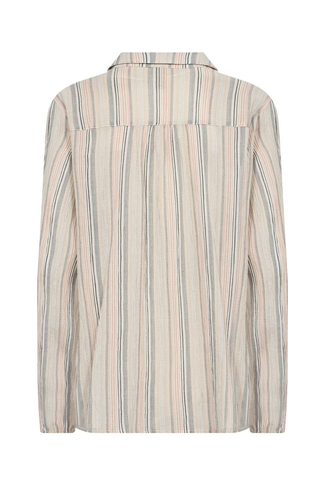Soya Concept Patti Stripe Organic Cotton Blouse - Peach Pink Combi