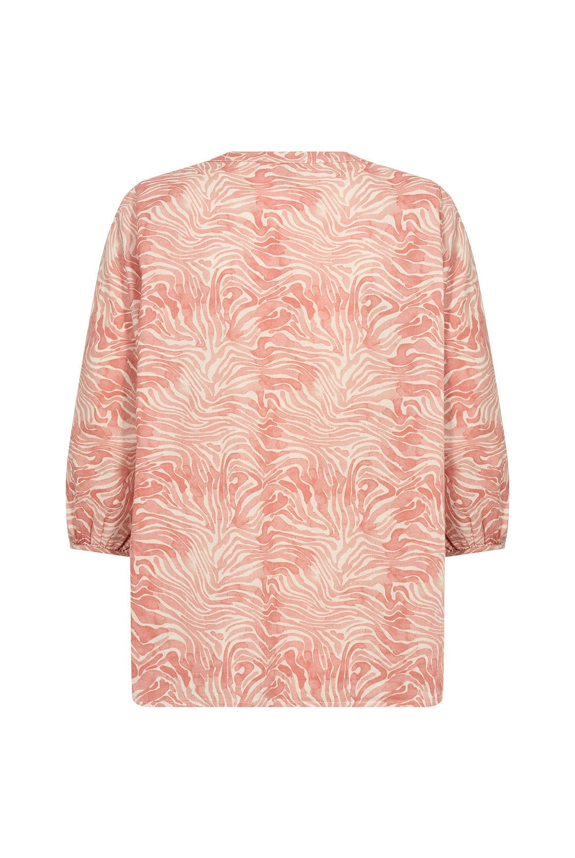 Soya Concept Peggy Printed Organic Cotton Blouse - Peach Pink Combi