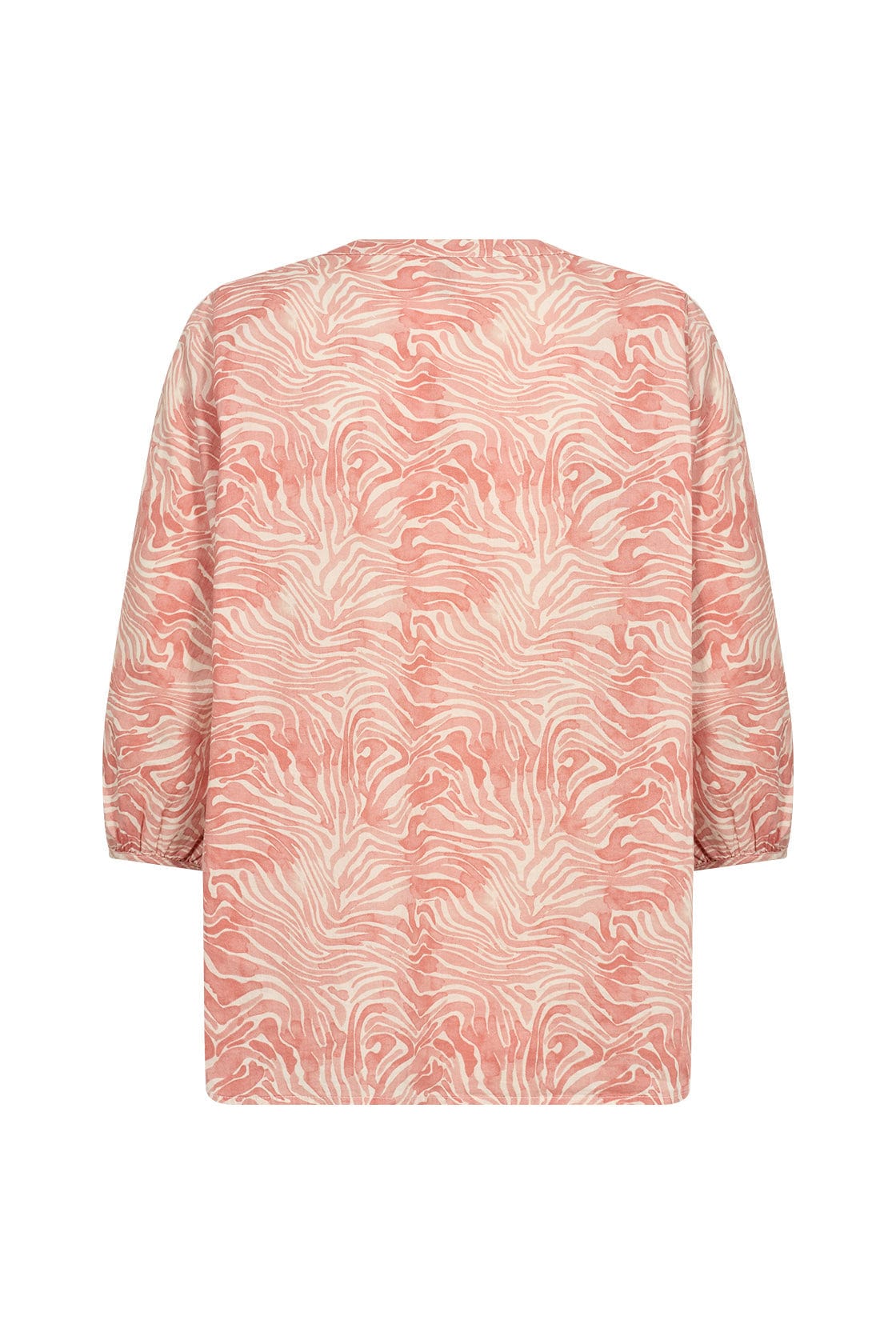 Soya Concept Peggy Printed Organic Cotton Blouse - Peach Pink Combi