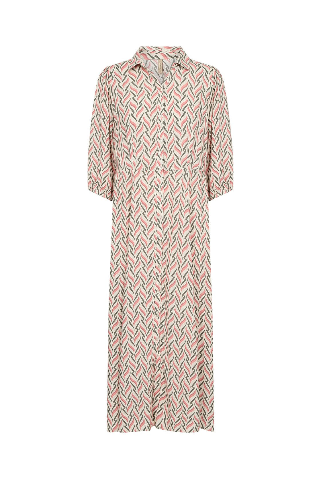 Soya Concept Penny Geo Print Midi Dress - Peach Pink Combi