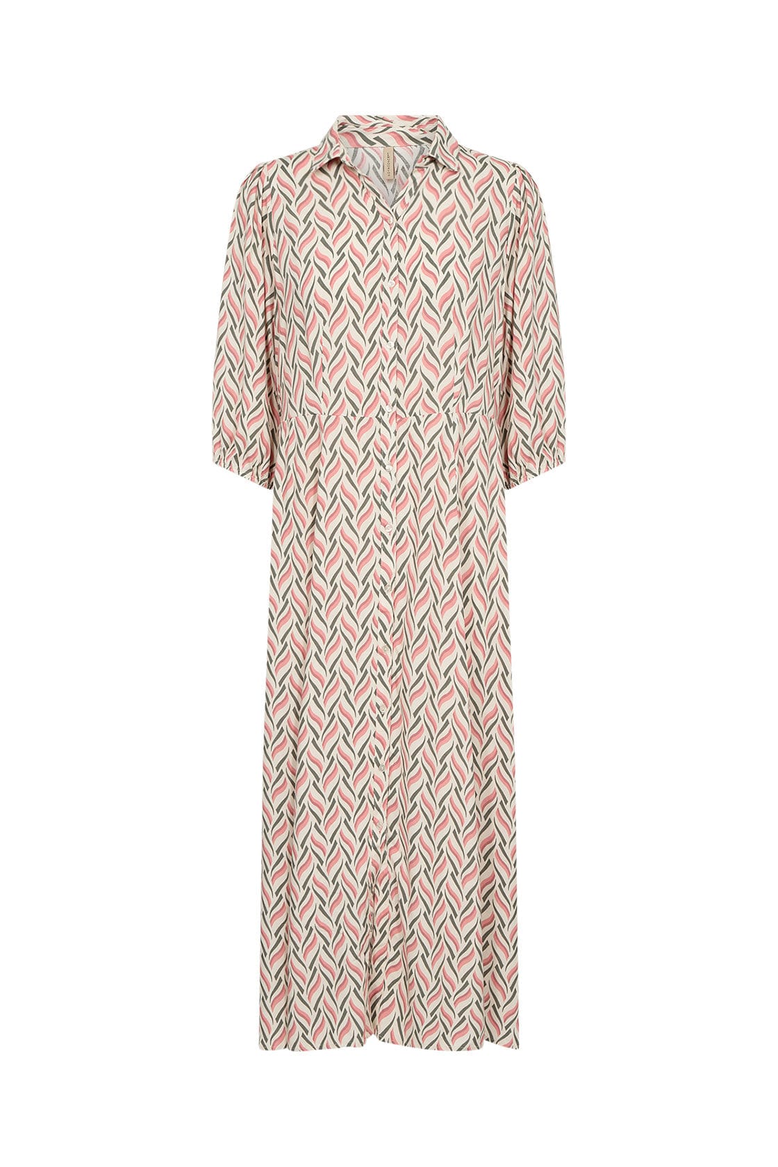 Soya Concept Penny Geo Print Midi Dress - Peach Pink Combi