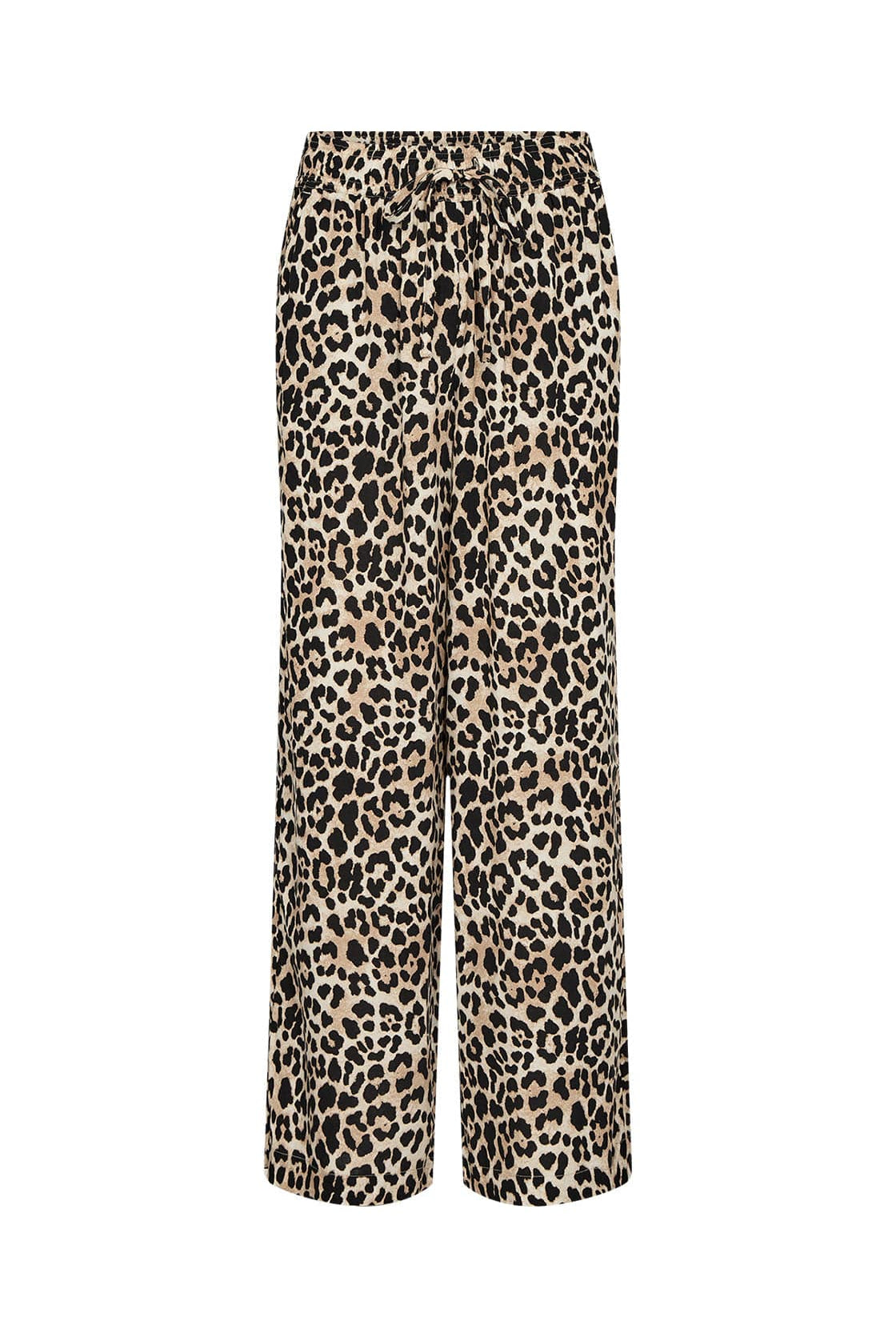 Soya Concept Pietta Leopard Print Elastic Waist Trousers - Sand Combi