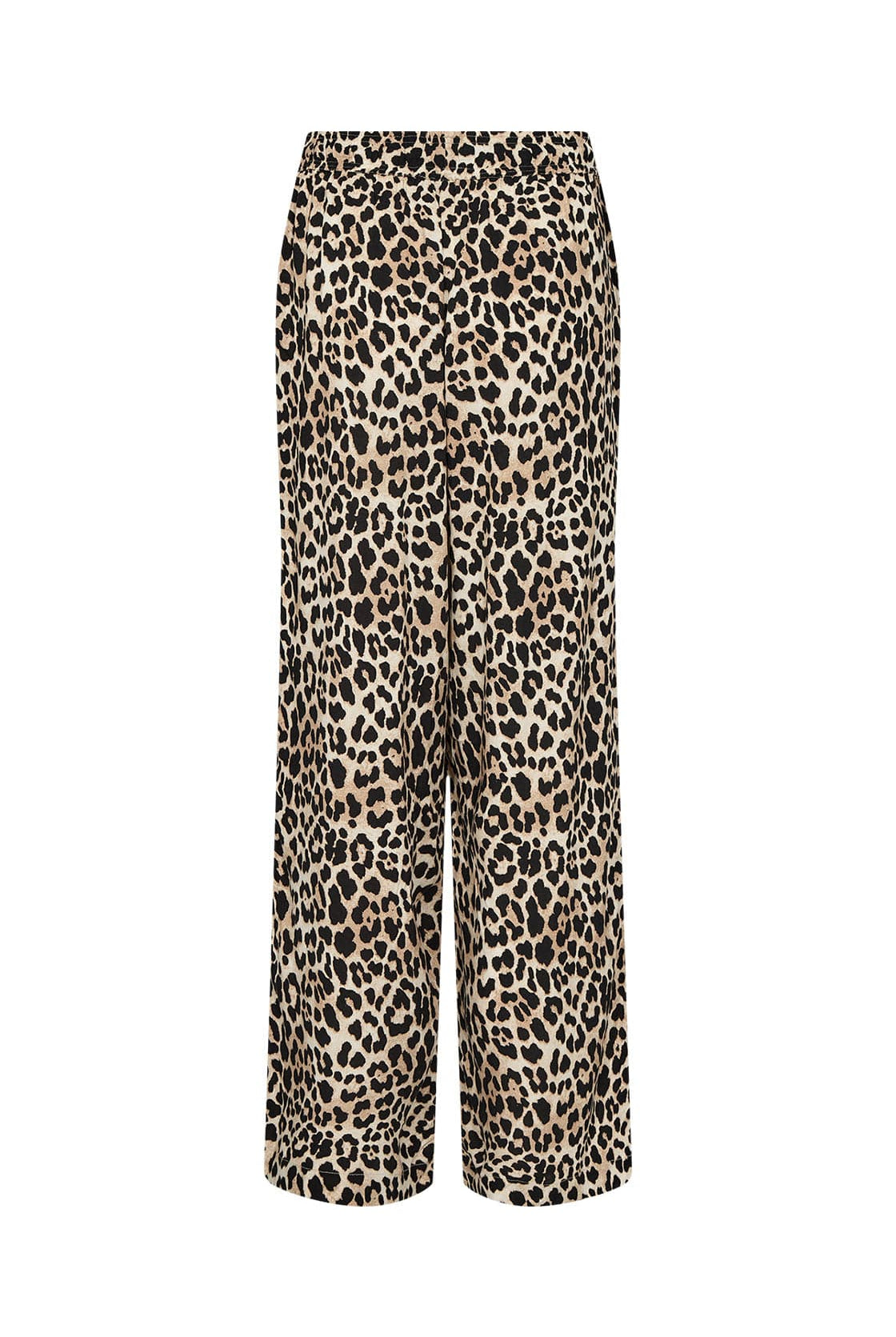 Soya Concept Pietta Leopard Print Elastic Waist Trousers - Sand Combi