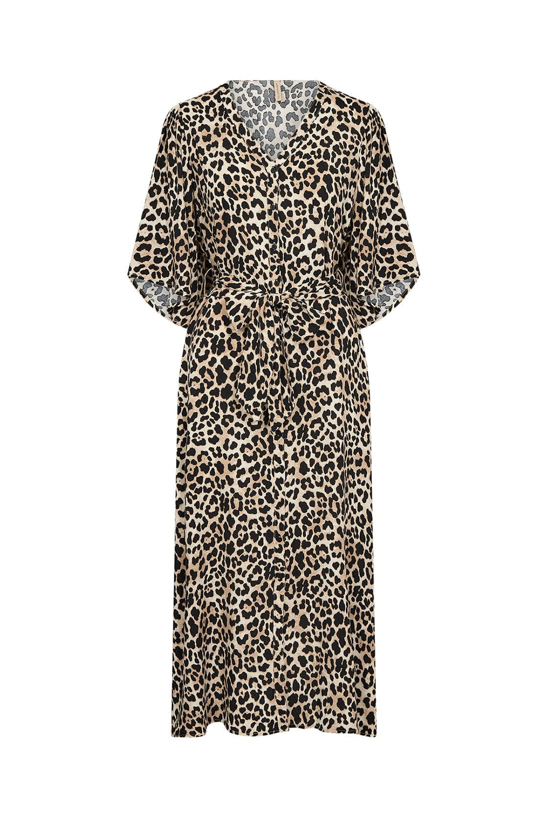 Soya Concept Pietta Leopard Print Midi Dress - Sand Combi
