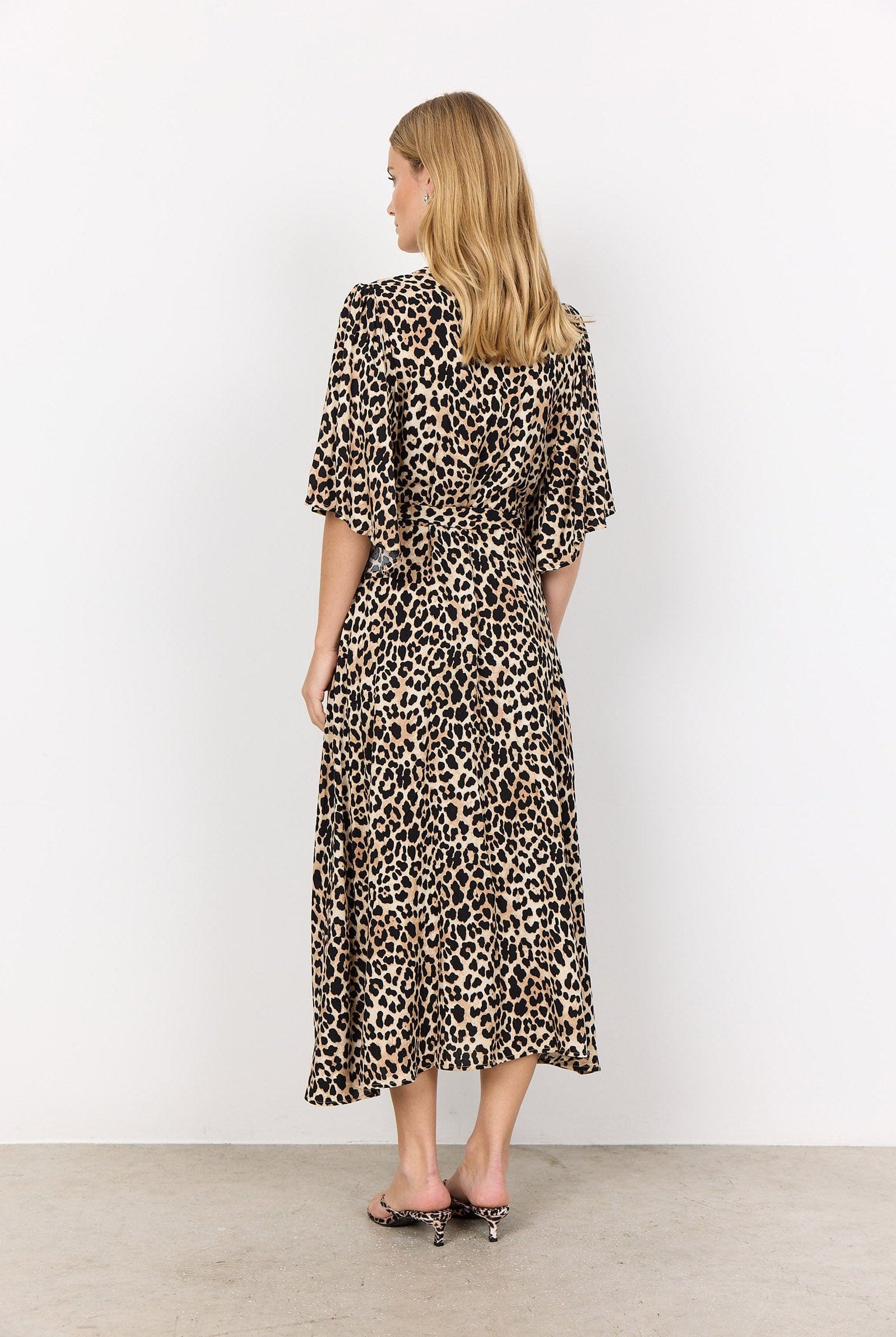 Soya Concept Pietta Leopard Print Midi Dress - Sand Combi
