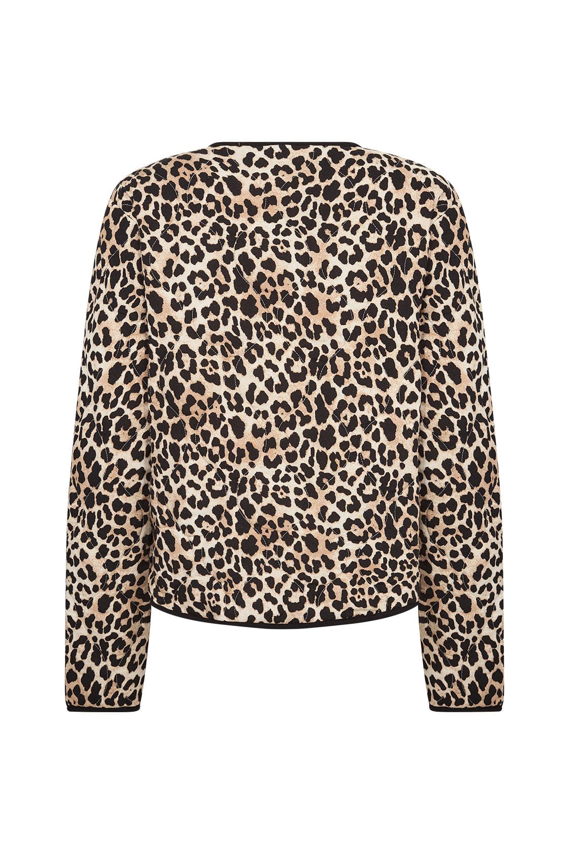 Soya Concept Pietta Leopard Print Quilted Jacket - Sand Combi