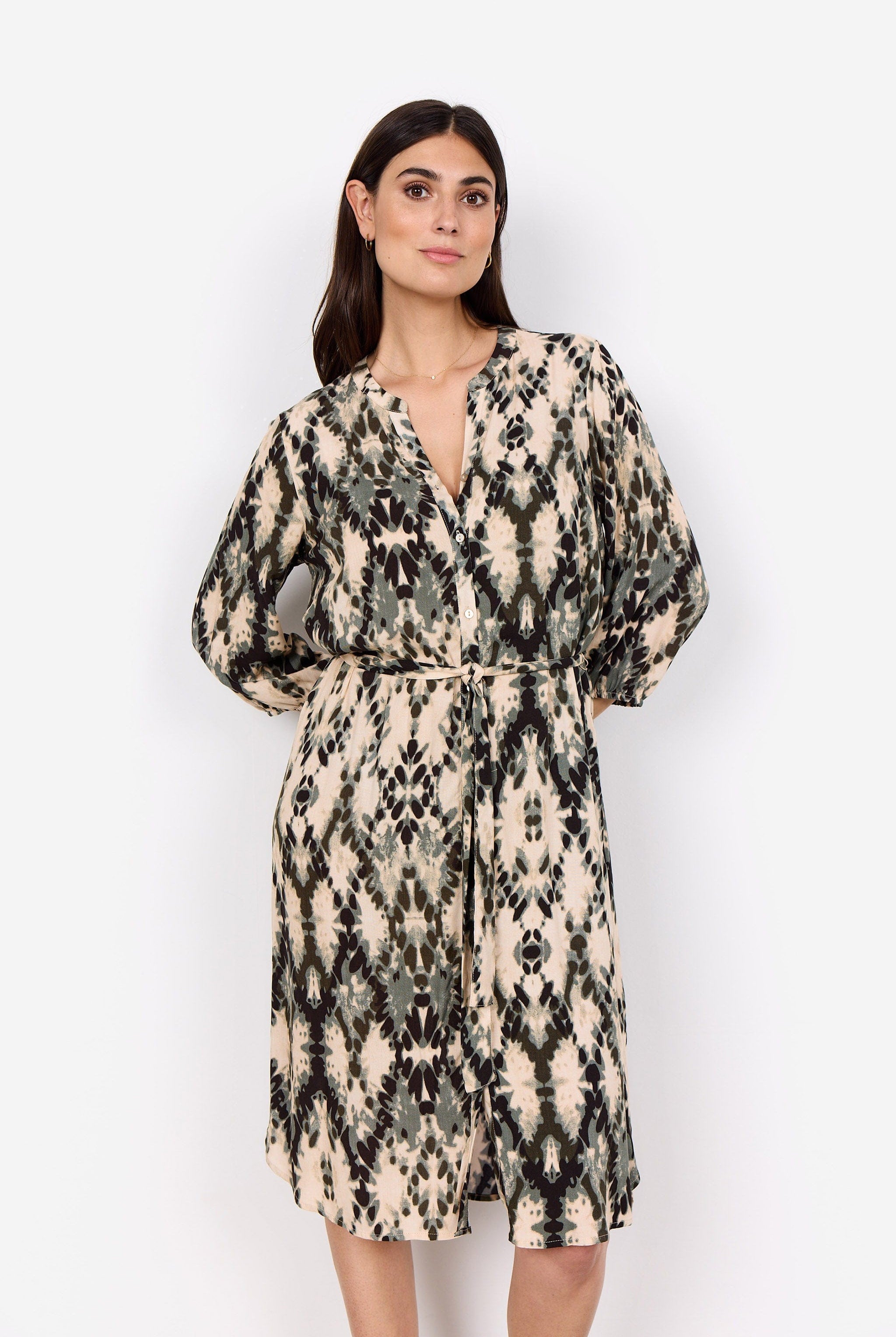 Soya Concept Pontida Abstract Print Dress - Misty Combi