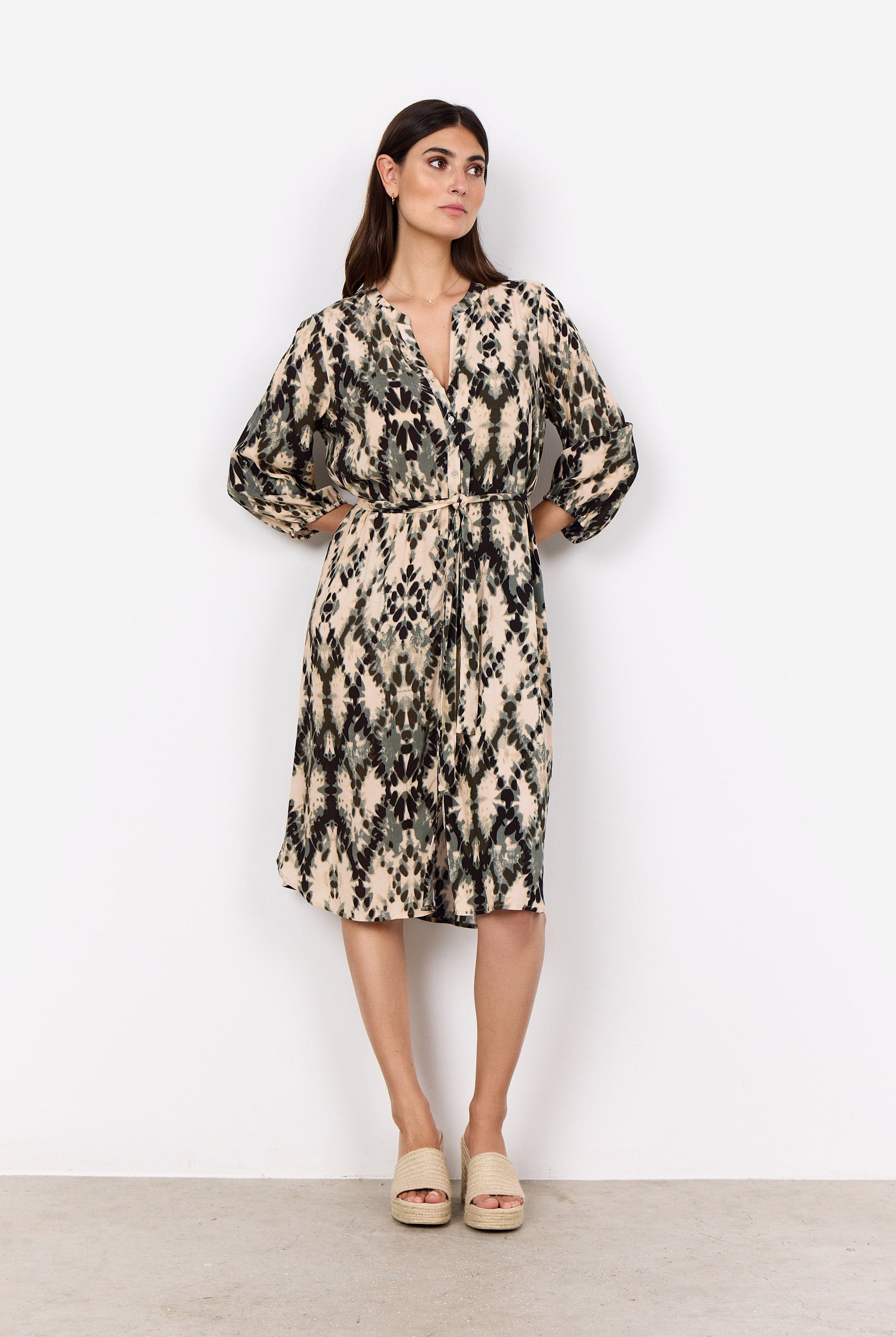 Soya Concept Pontida Abstract Print Dress - Misty Combi