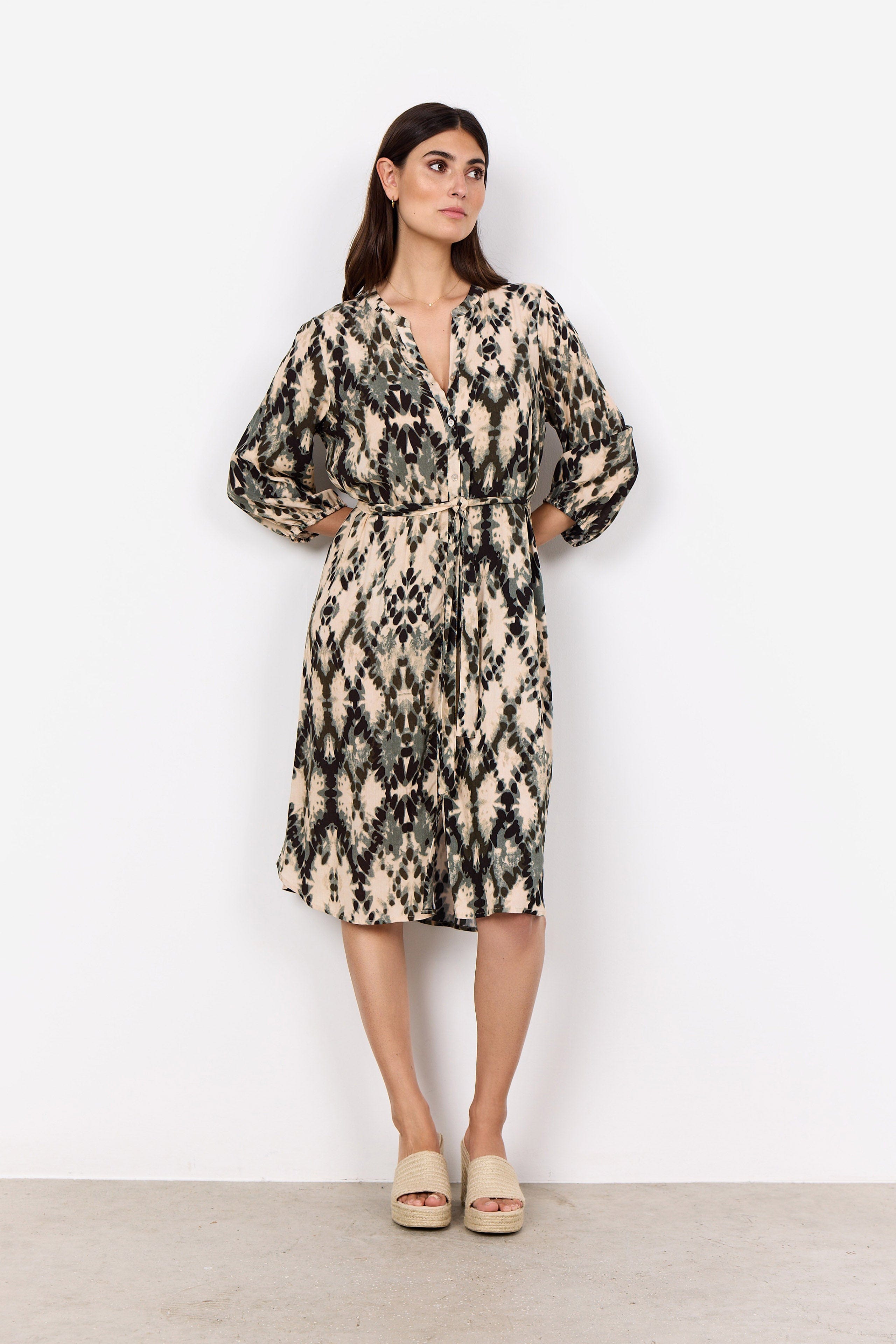 Soya Concept Pontida Abstract Print Dress - Misty Combi