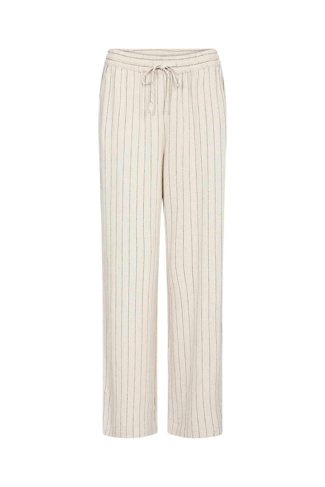 Soya Concept Poula Stripe Elasticated Waist Trousers - Cream Combi