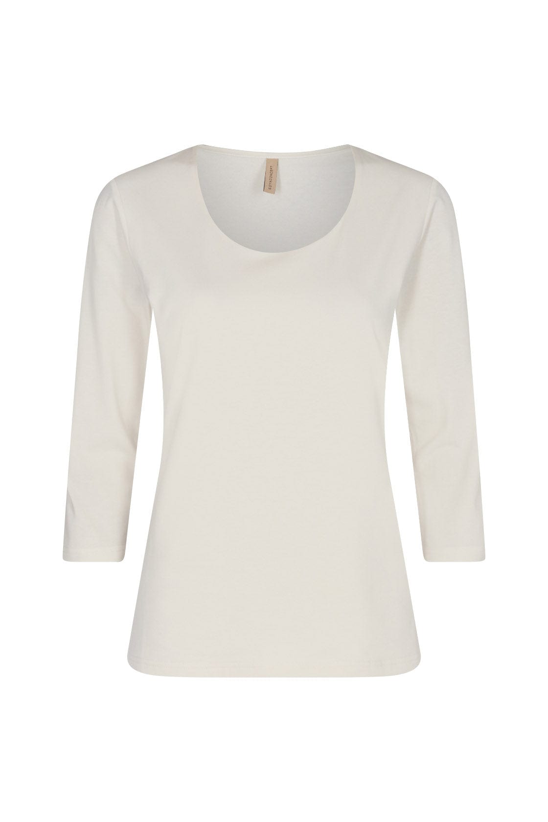 Soya Concept Pylle Plain 3/4 Sleeve Top - Off White