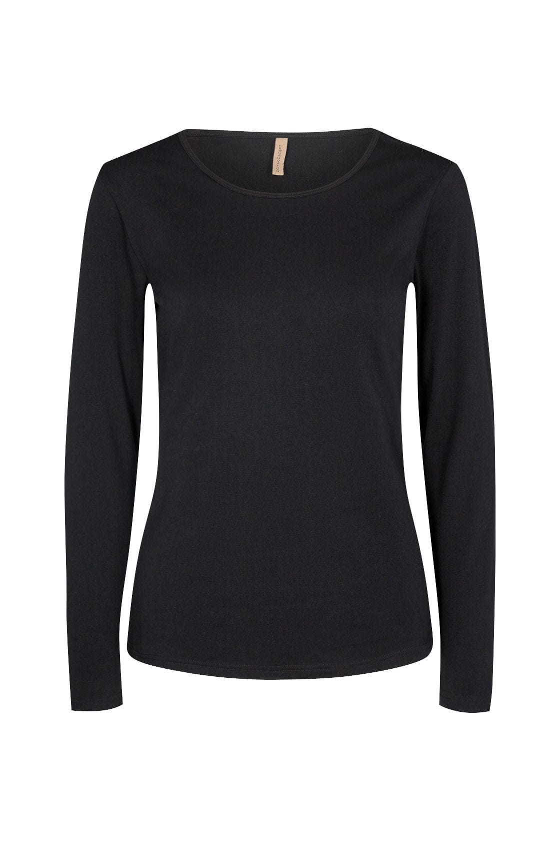 Soya Concept Pylle Plain Long Sleeve Top - Black