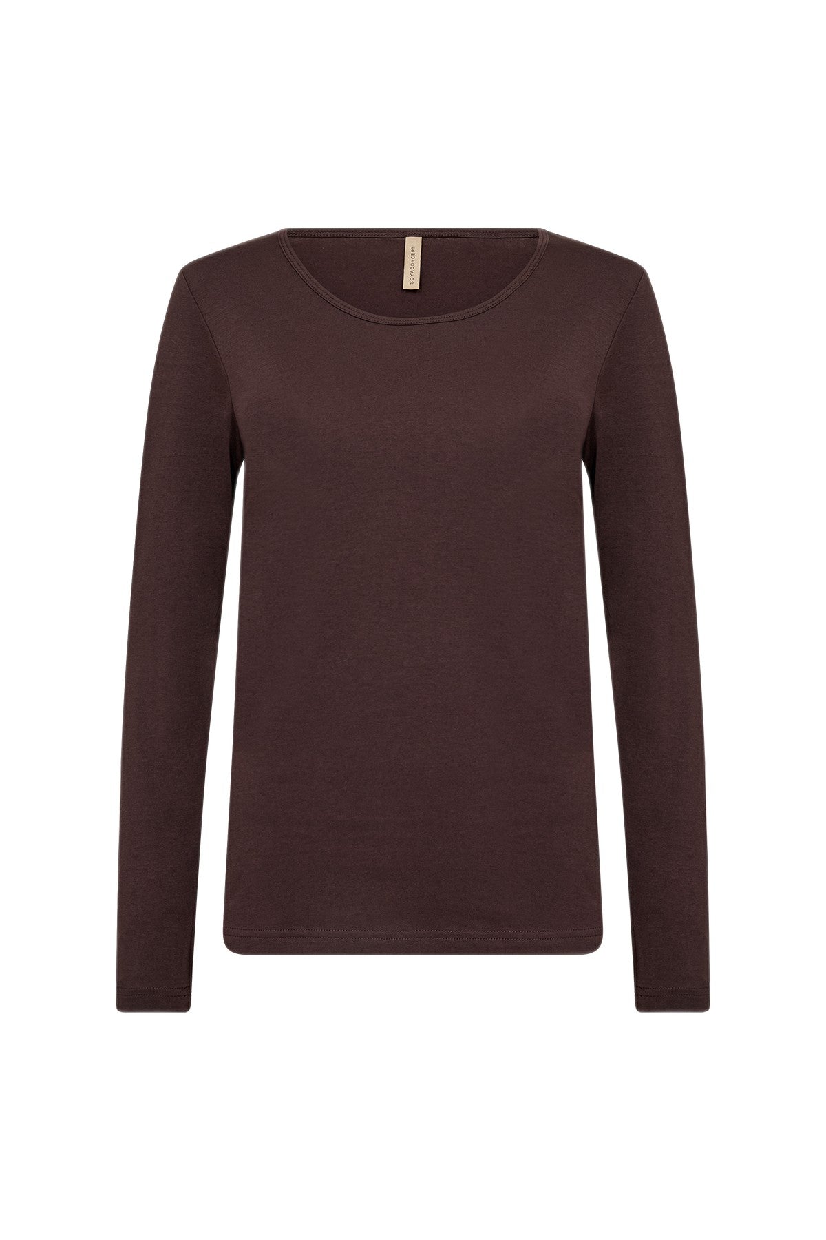 Soya Concept Pylle Plain Long Sleeve Top - Chocolate Plum