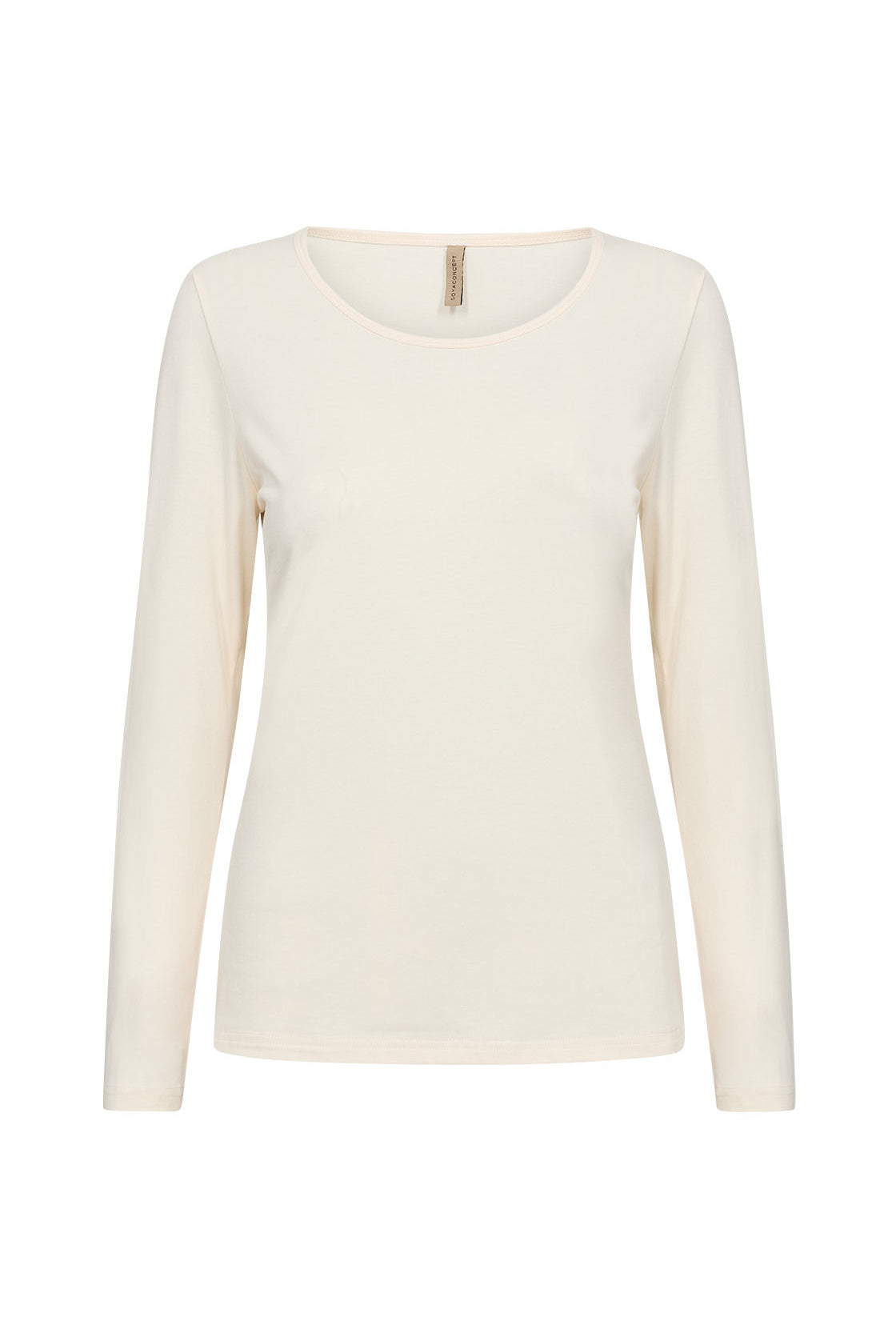 Soya Concept Pylle Plain Long Sleeve Top - Cream