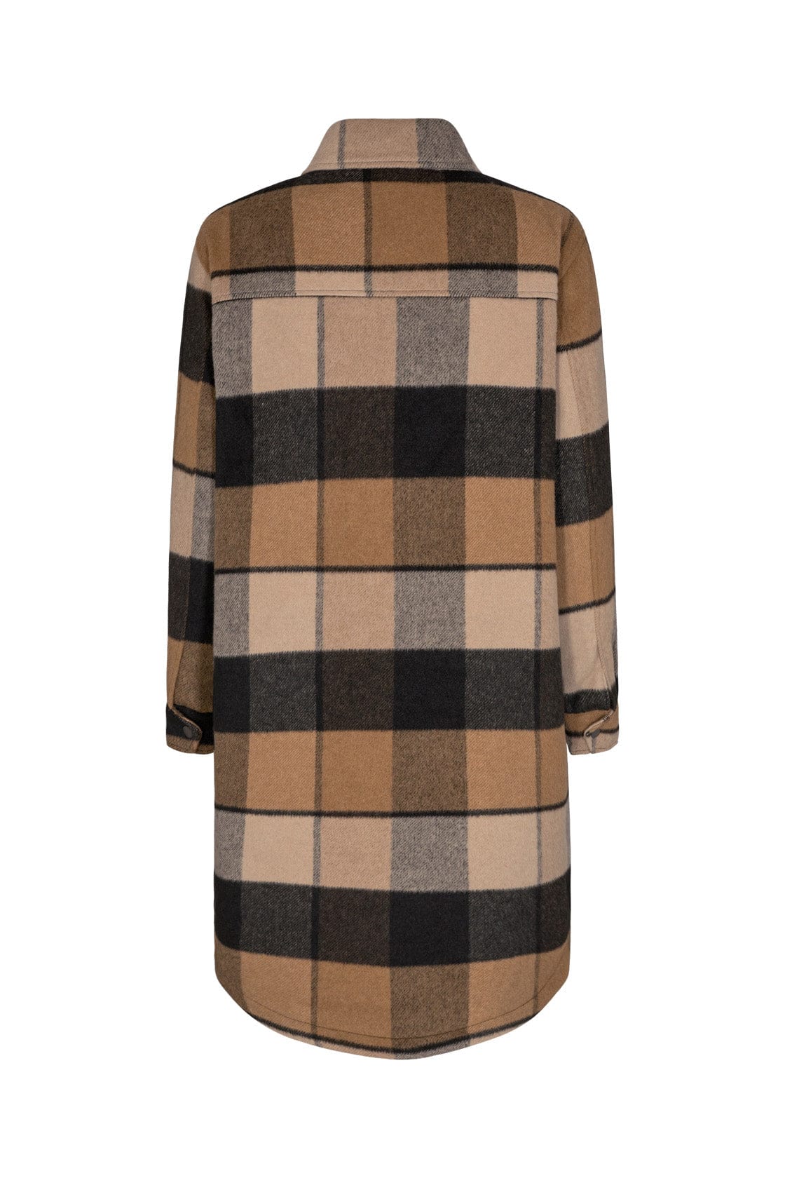 Soya Concept Ranila Check Long Shacket - Camel Combi