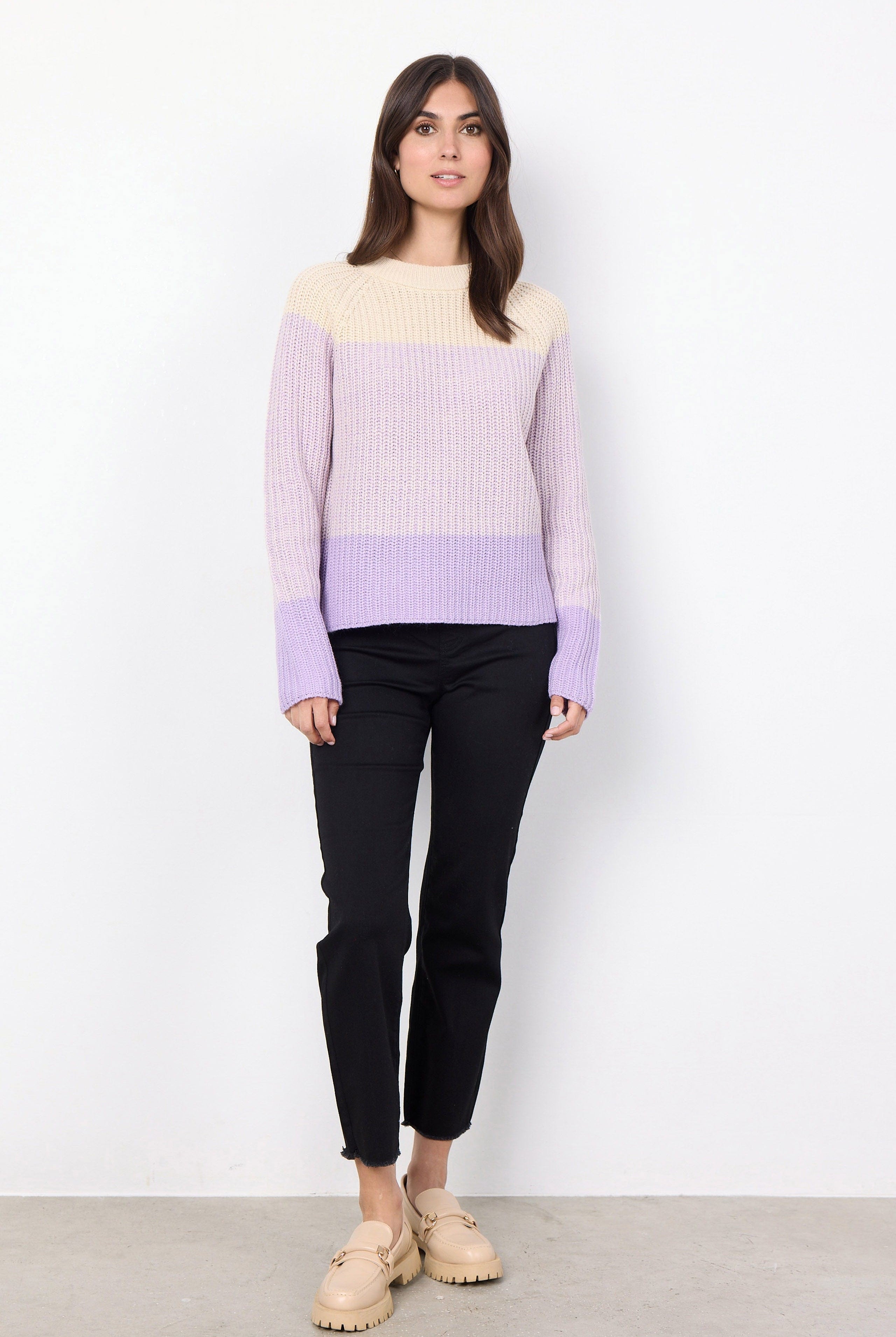 Soya Concept Remone Stripe Jumper - Lilac Breeze Combi