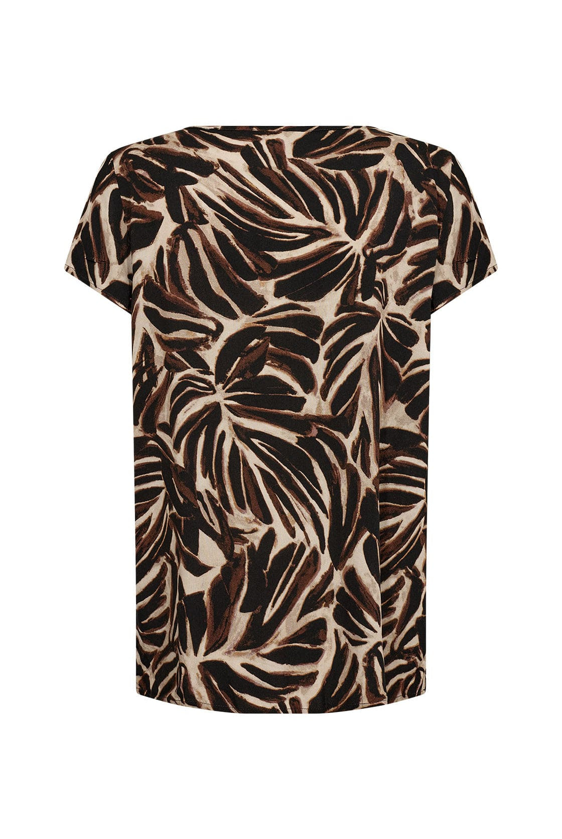 Soya Concept Roksana Leaf Print Blouse - Hot Fudge Combi