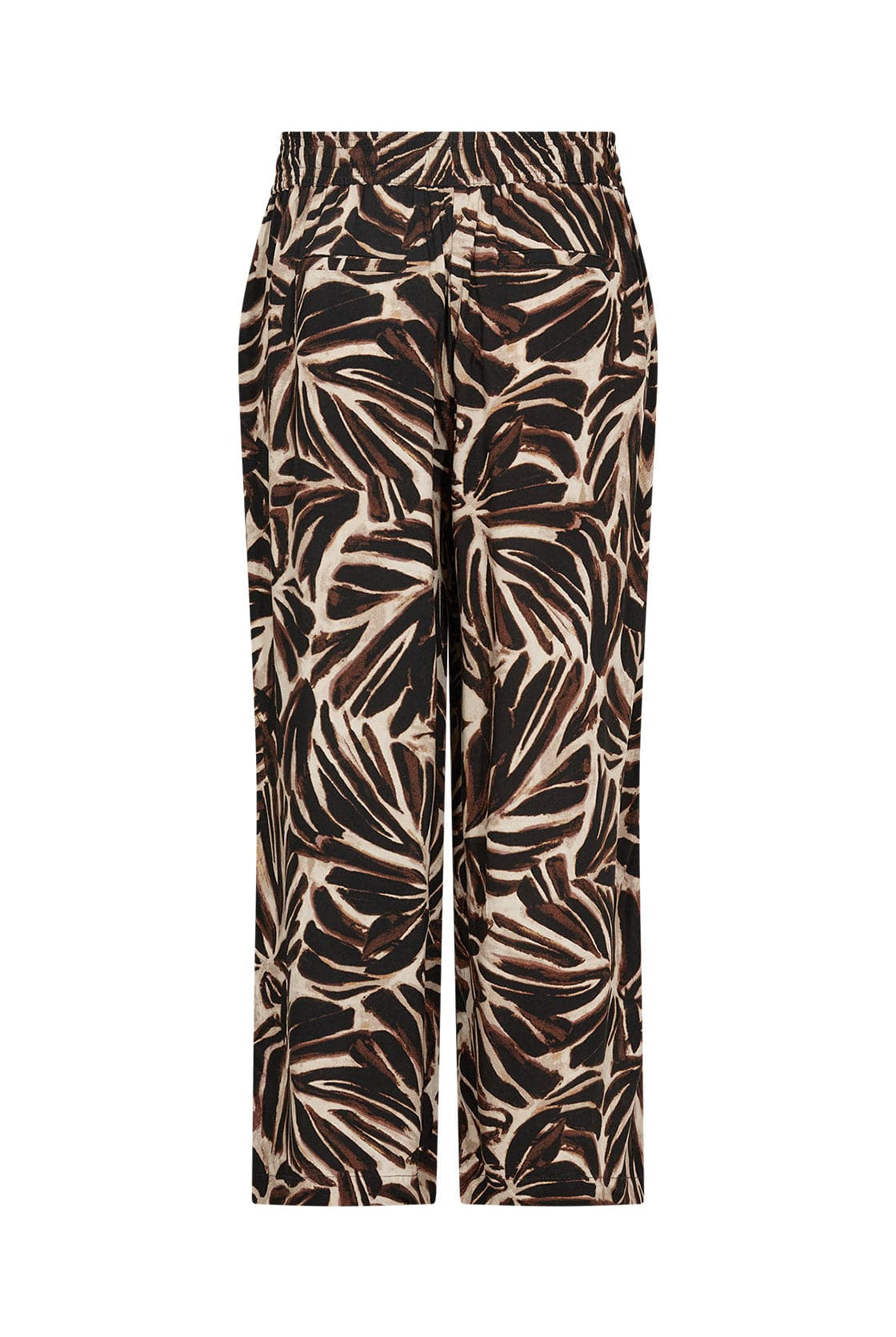 Soya Concept Roksana Leaf Print Cropped Trousers - Hot Fudge Combi