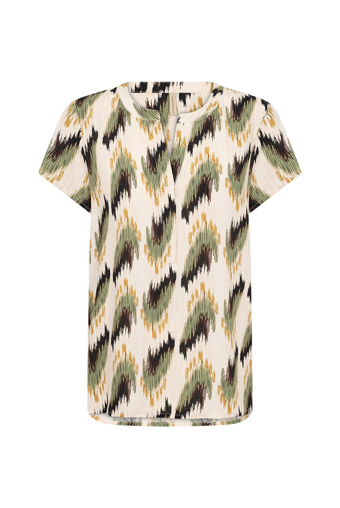 Soya Concept Rosilda Abstract Print T-Shirt - Calliste Green Combi