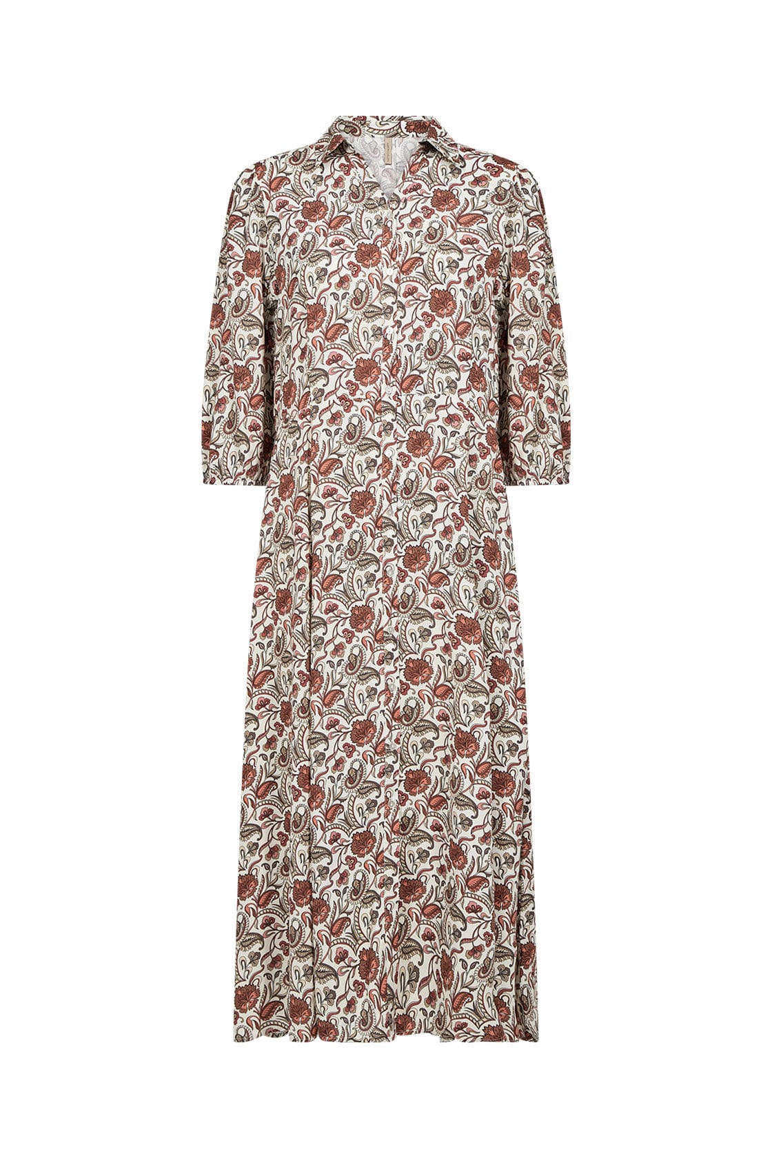 Soya Concept Samea Printed Midi Dress - Mineral Red Combi